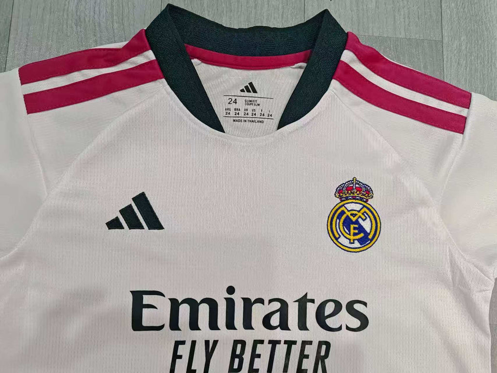 KIDS Real Madrid Home Kit – White/Red/Black
