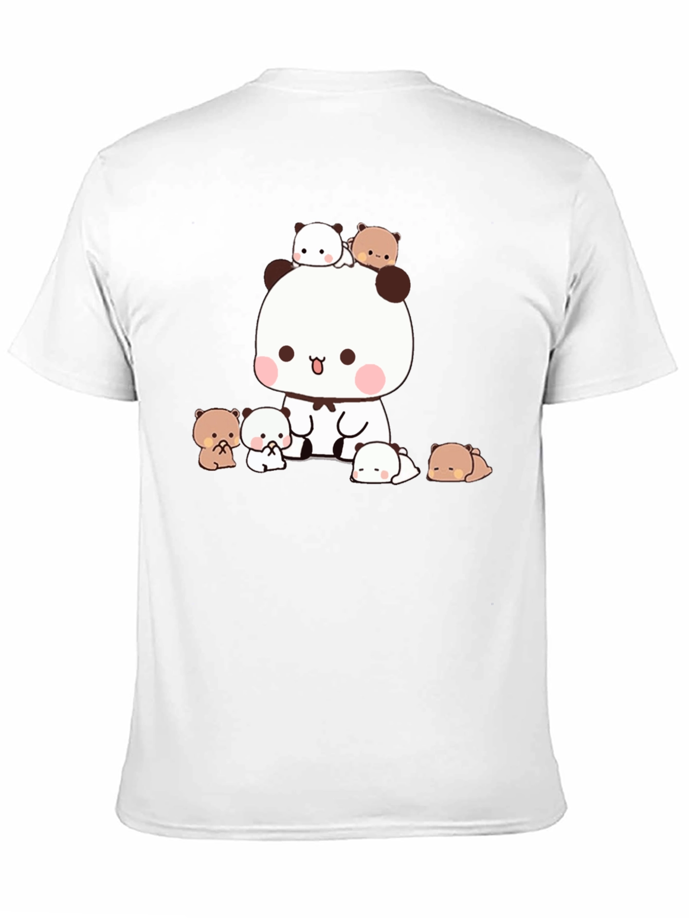 Cute Panda & Bear Graphic Tee - Black