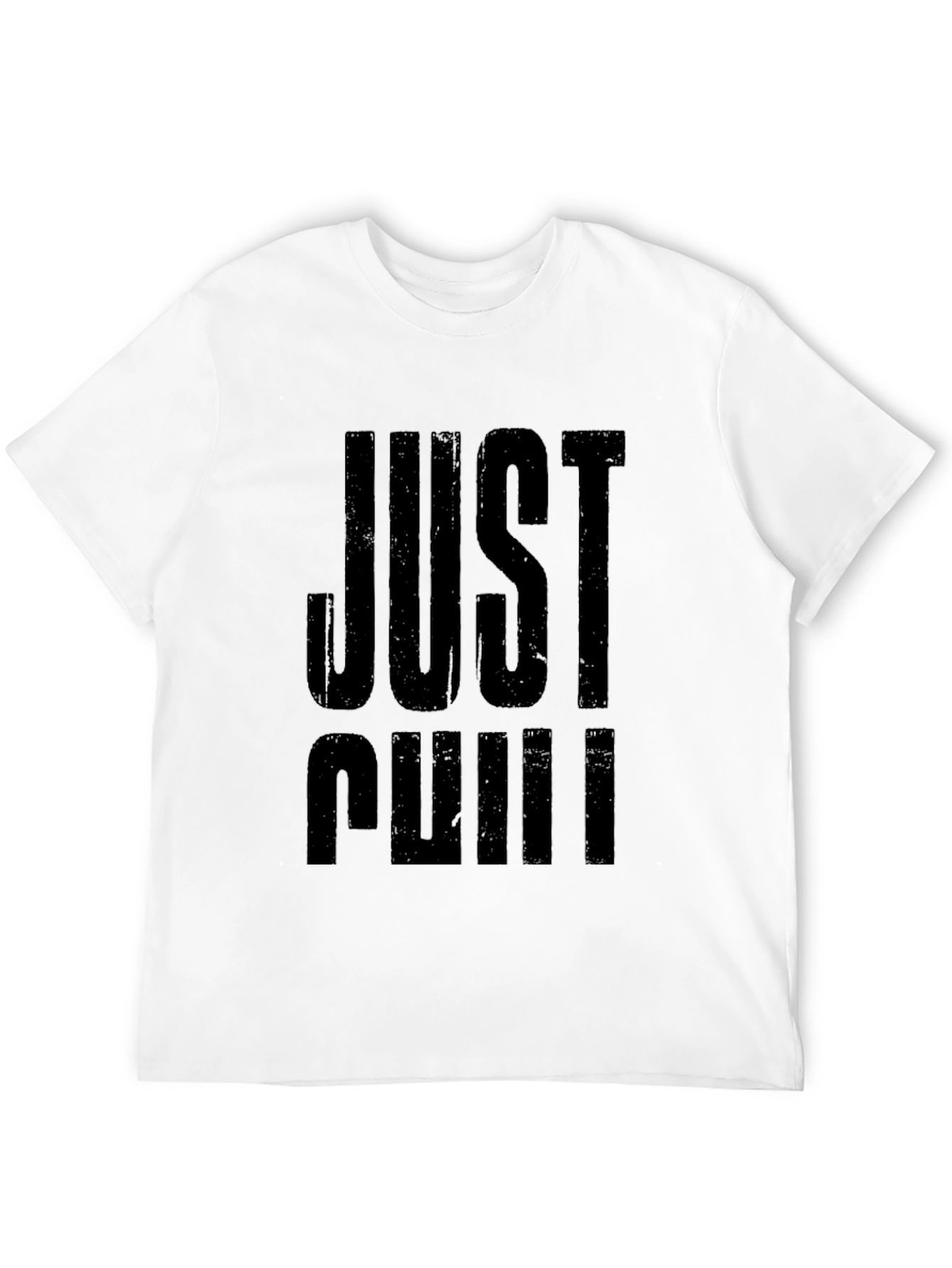 Just Chill Black Graphic Tee - Relaxed Fit