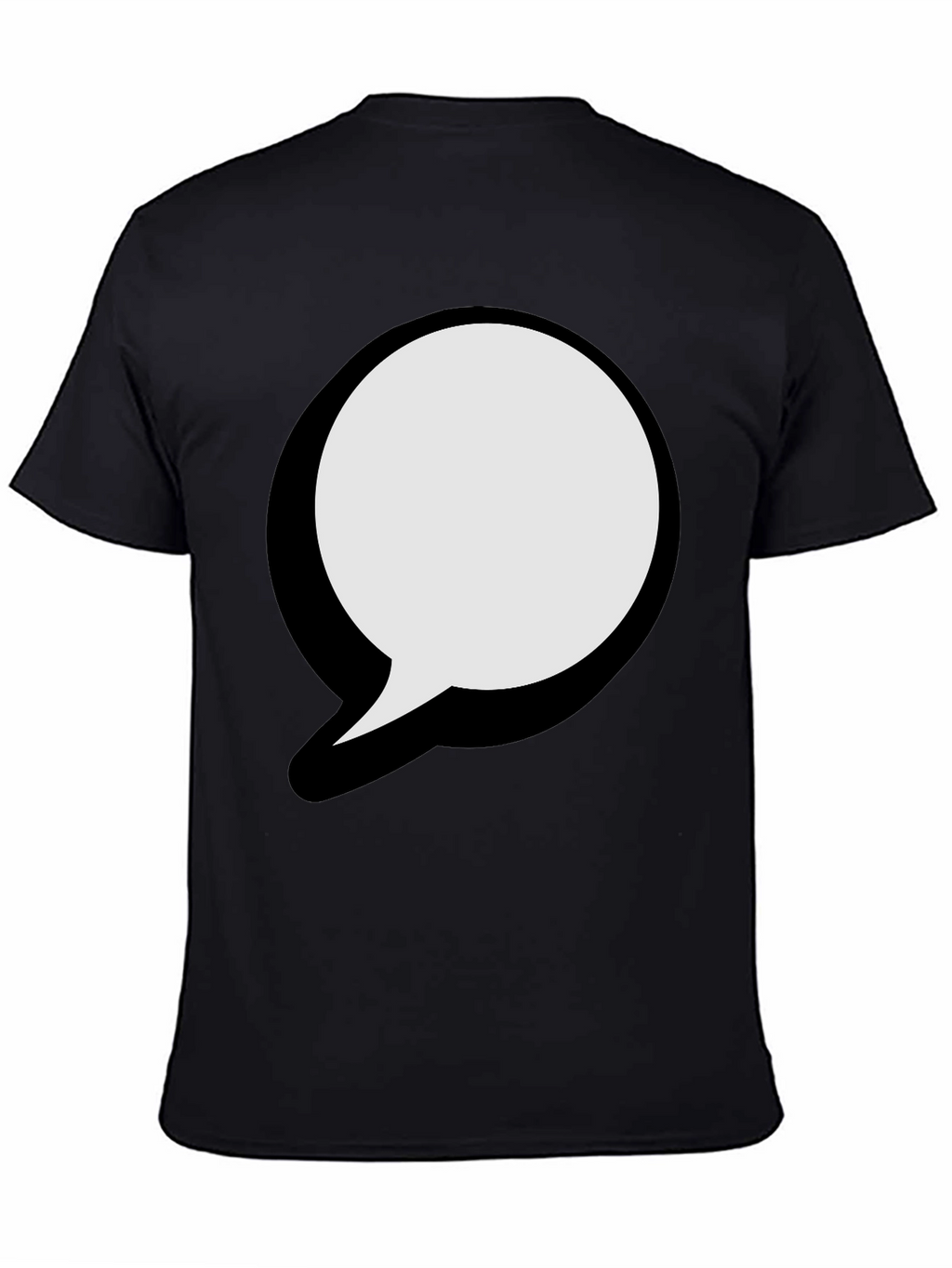 Black T-Shirt with Graphic Speech Bubble
