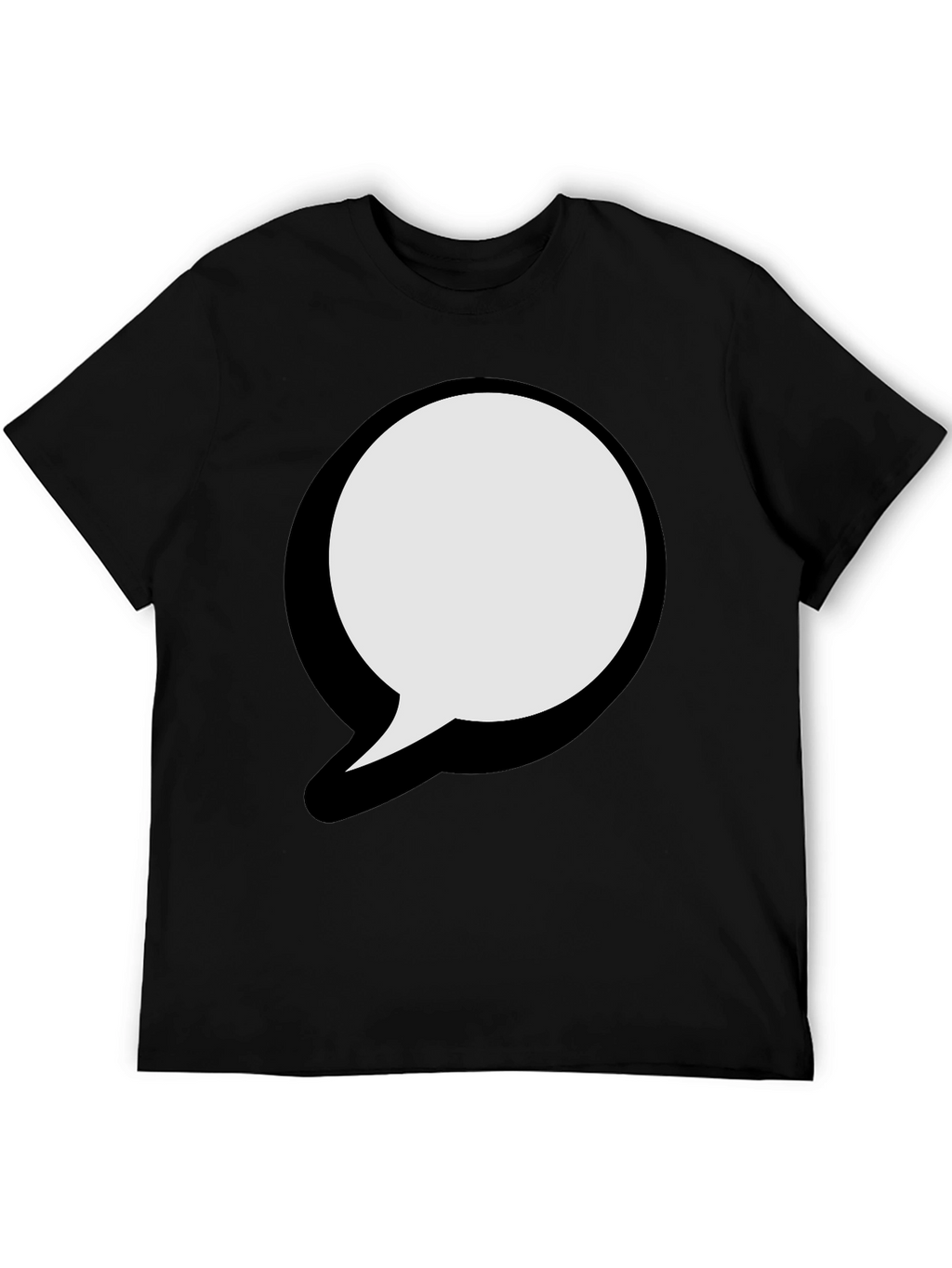 Black T-Shirt with Graphic Speech Bubble