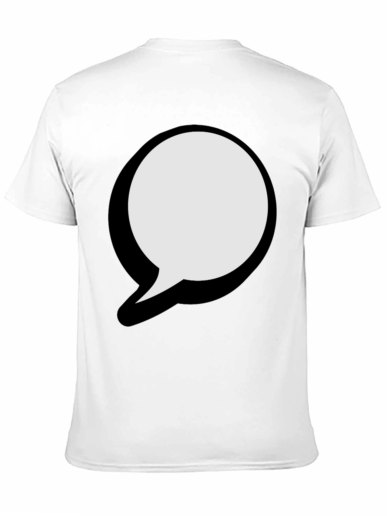 Black T-Shirt with Graphic Speech Bubble