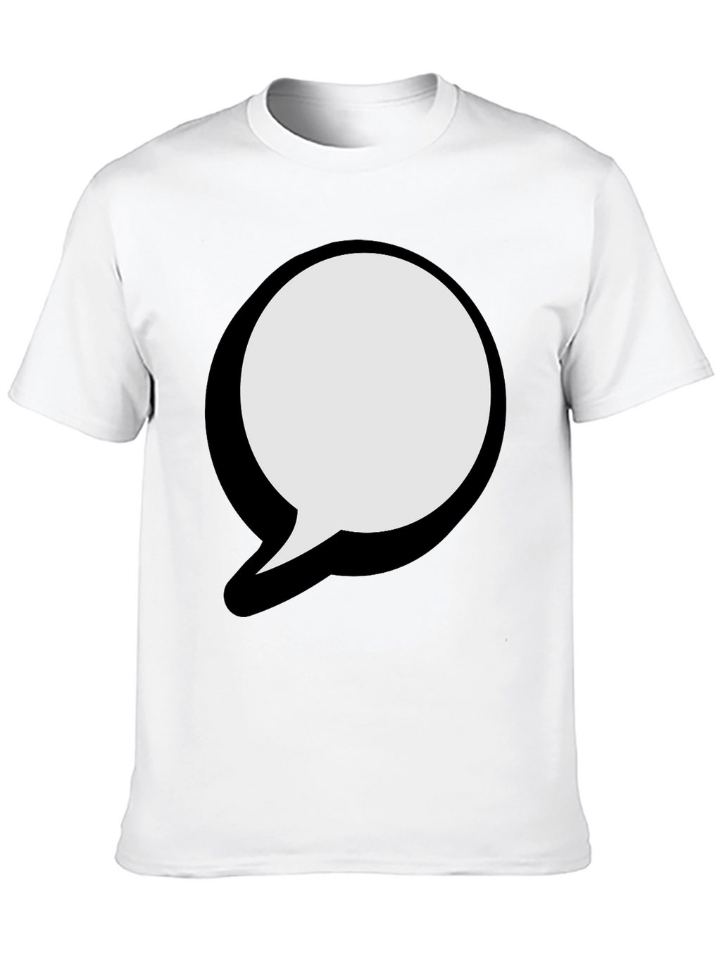 Black T-Shirt with Graphic Speech Bubble