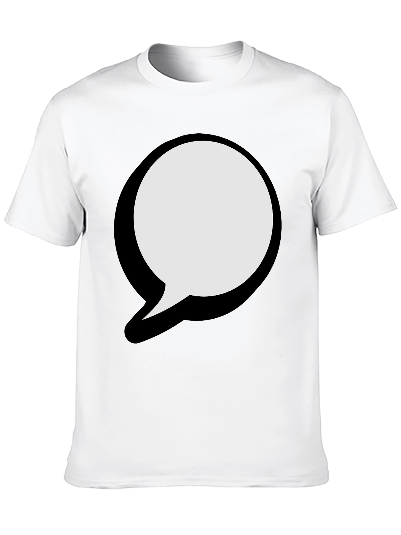 Black T-Shirt with Graphic Speech Bubble