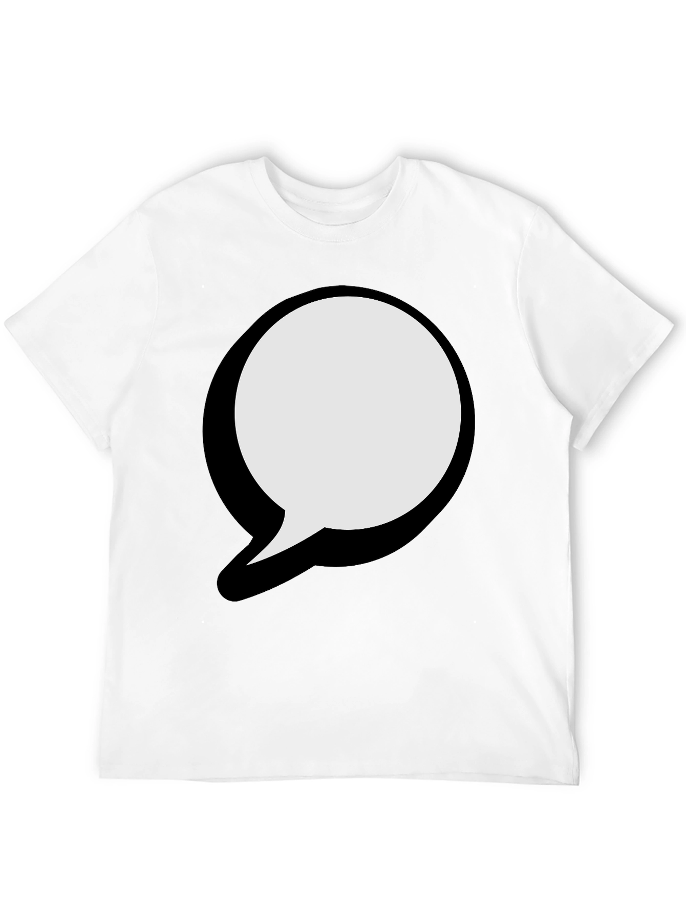 Black T-Shirt with Graphic Speech Bubble