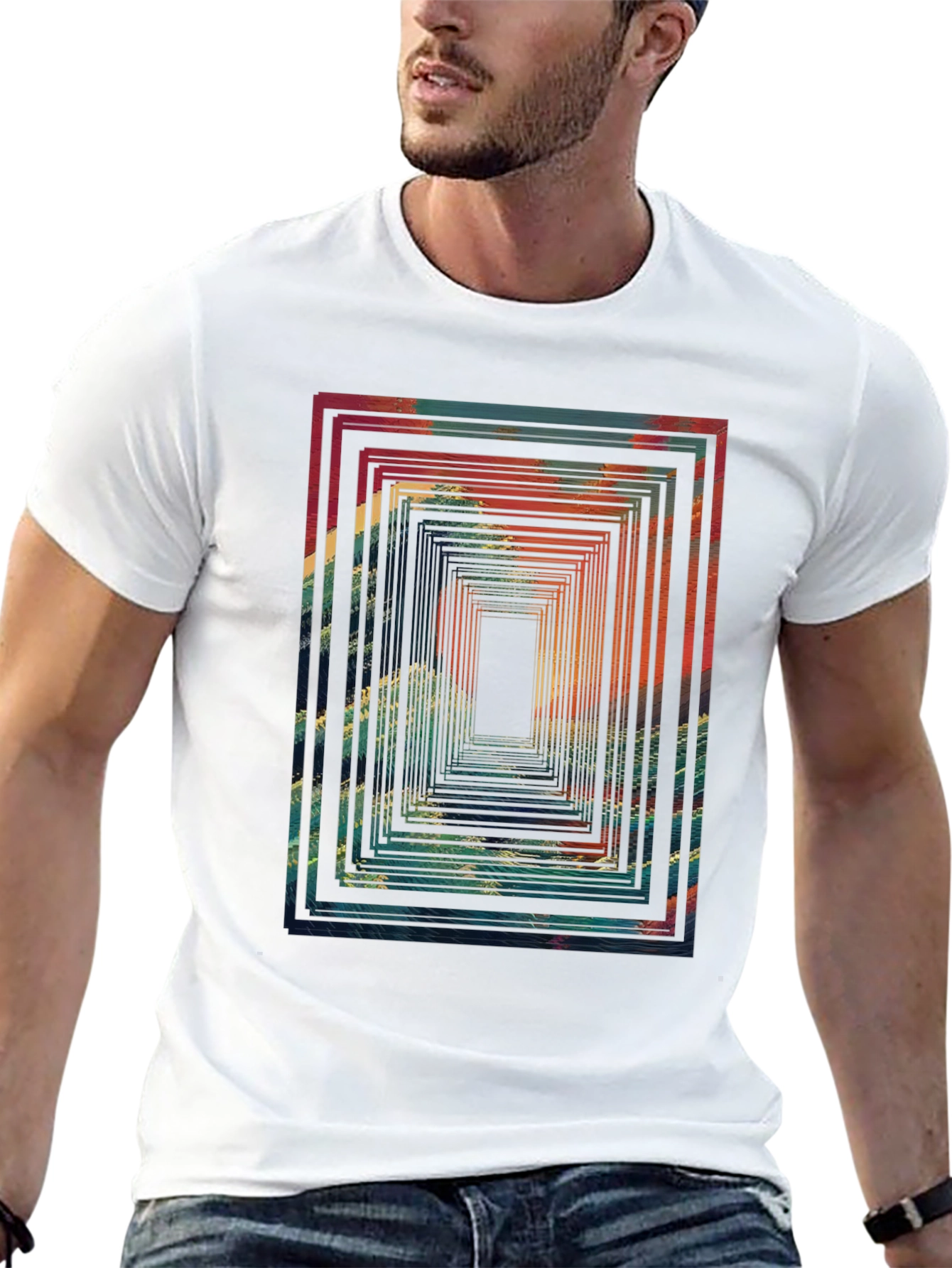 Abstract Tunnel Graphic Tee - Mens Black T-Shirt