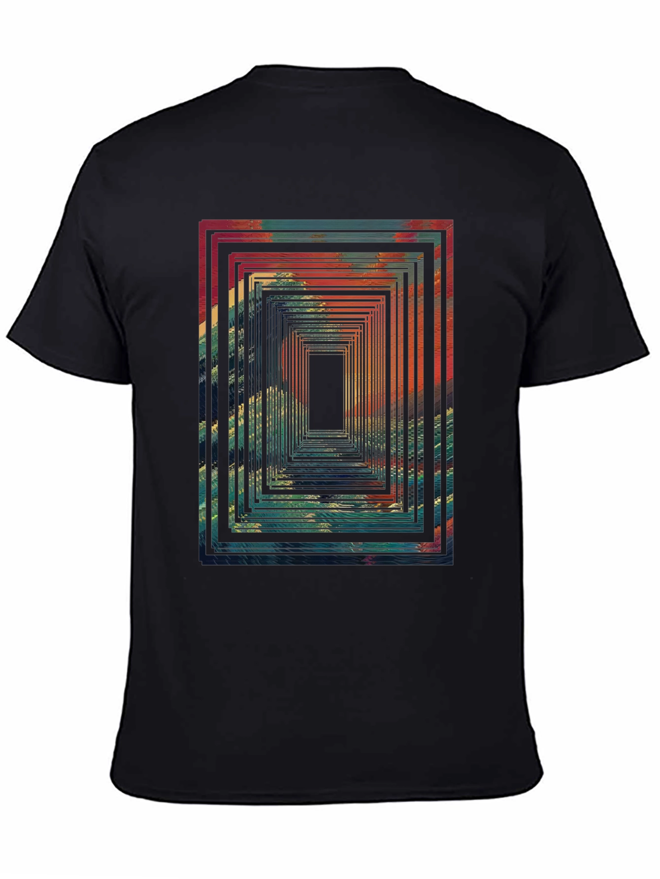 Abstract Tunnel Graphic Tee - Mens Black T-Shirt