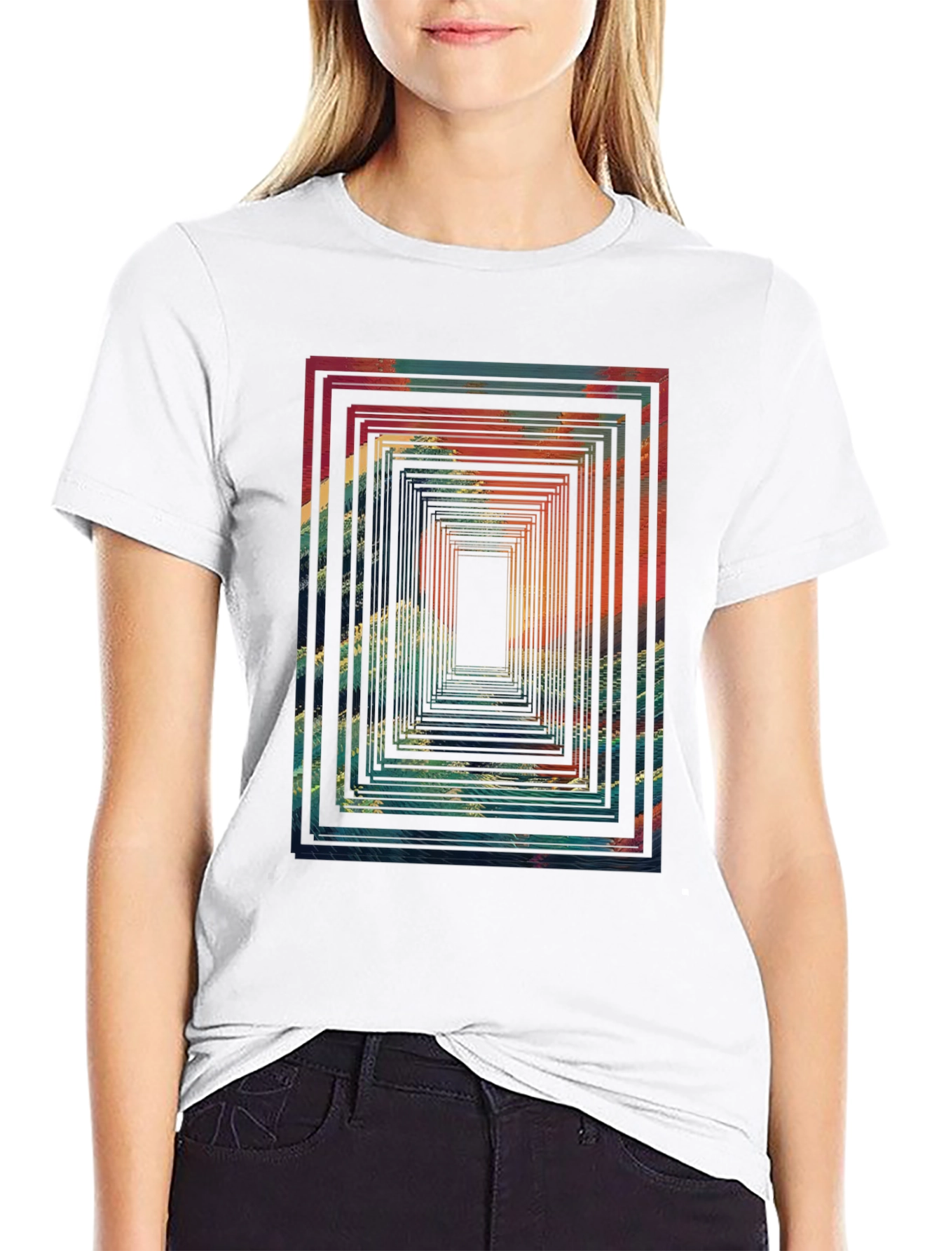 Abstract Tunnel Graphic Tee - Mens Black T-Shirt