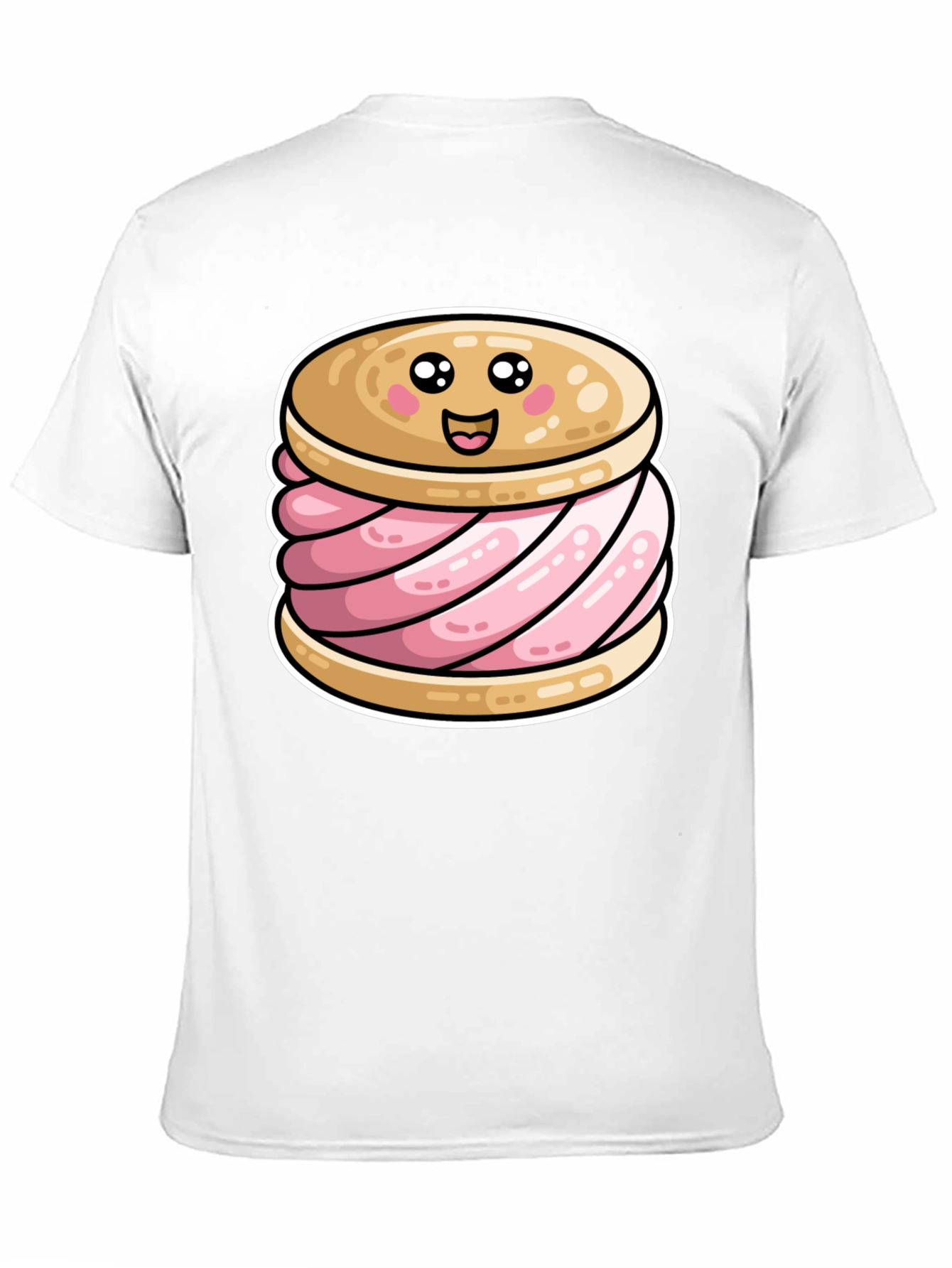 Cute Ice Cream Sandwich Graphic Tee - Black
