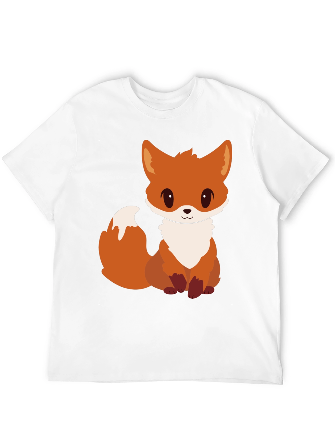 Cute Cartoon Fox Graphic Tee - Black Unisex T-Shirt