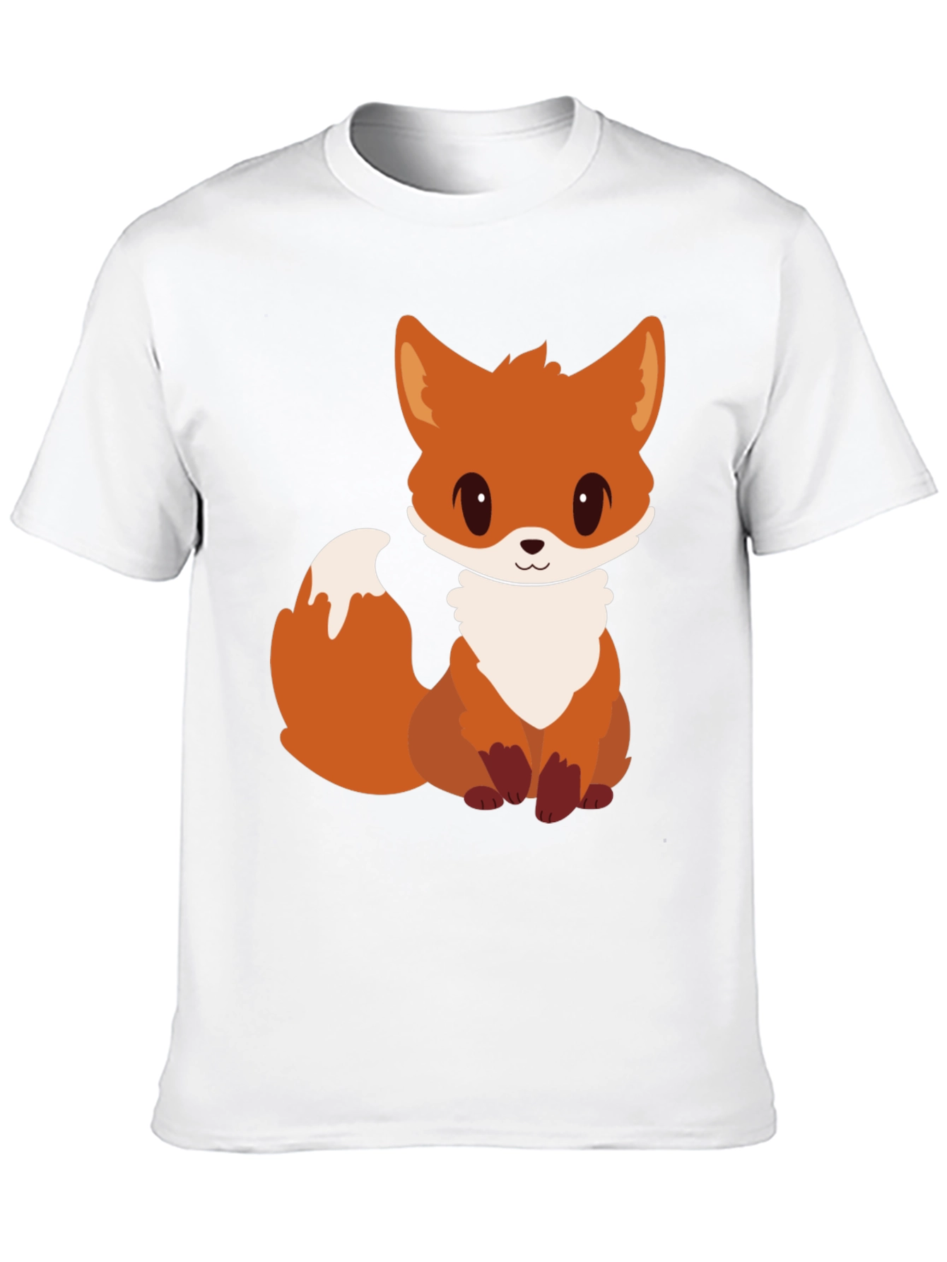 Cute Cartoon Fox Graphic Tee - Black Unisex T-Shirt