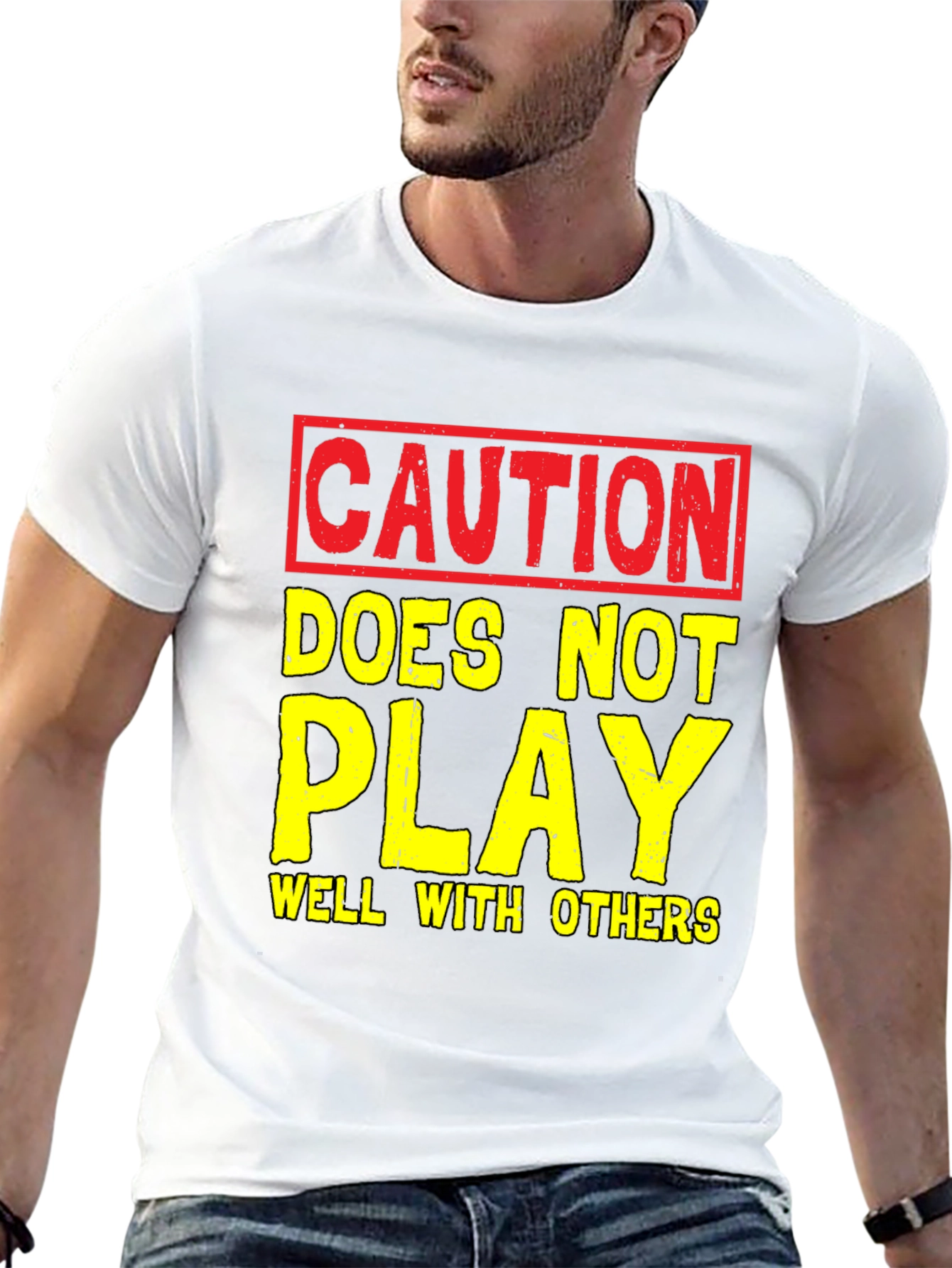 Caution T-Shirt: Play Well With Others Funny Tee