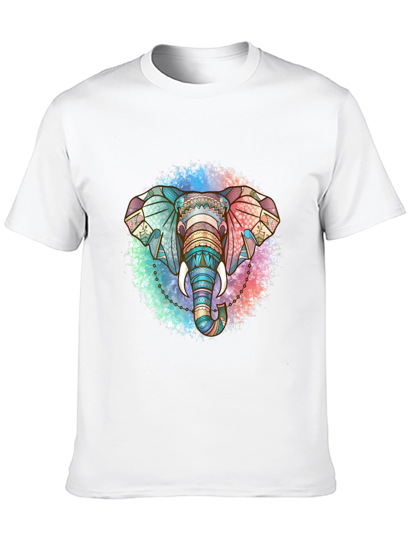 Elephant Mandala Graphic Tee - Stylish Mens Black T-Shirt