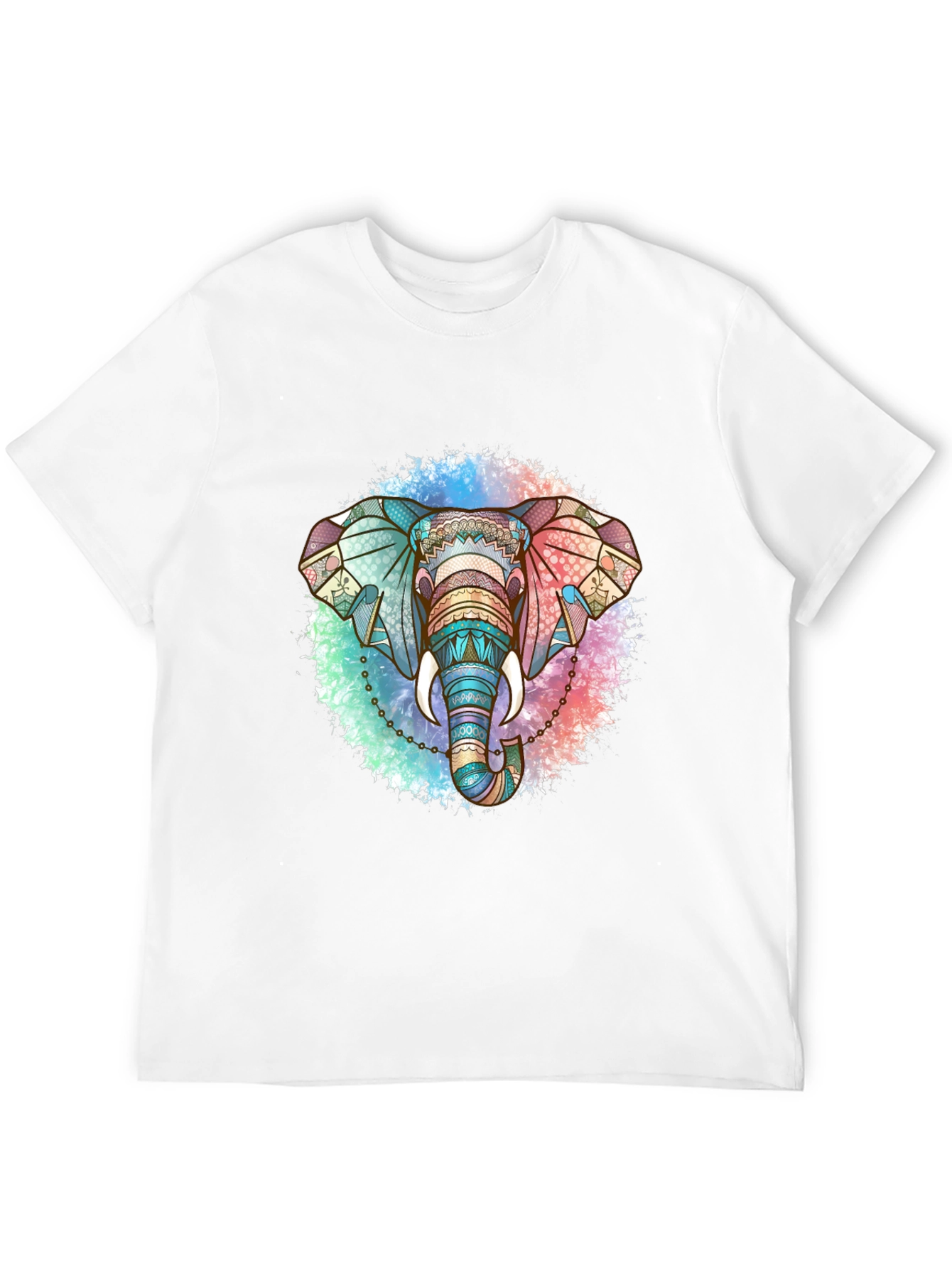 Elephant Mandala Graphic Tee - Stylish Mens Black T-Shirt