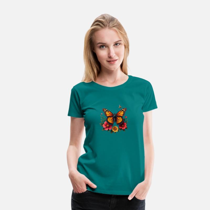 Colorful monarch butterfly t-shirt