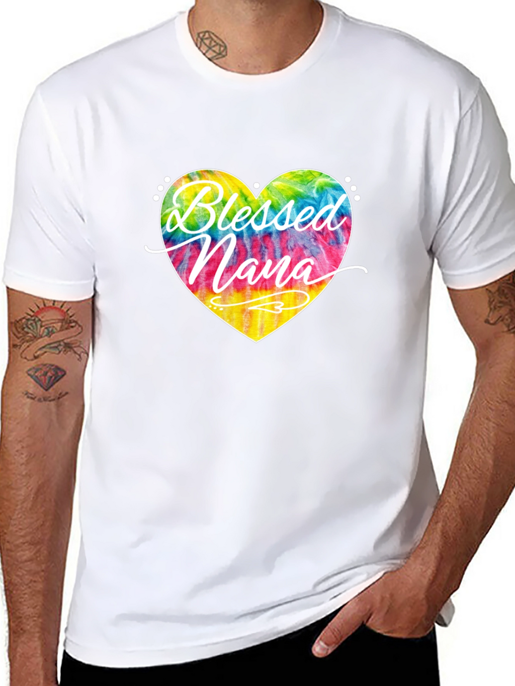 Blessed Nana Tie Dye Heart T-Shirt
