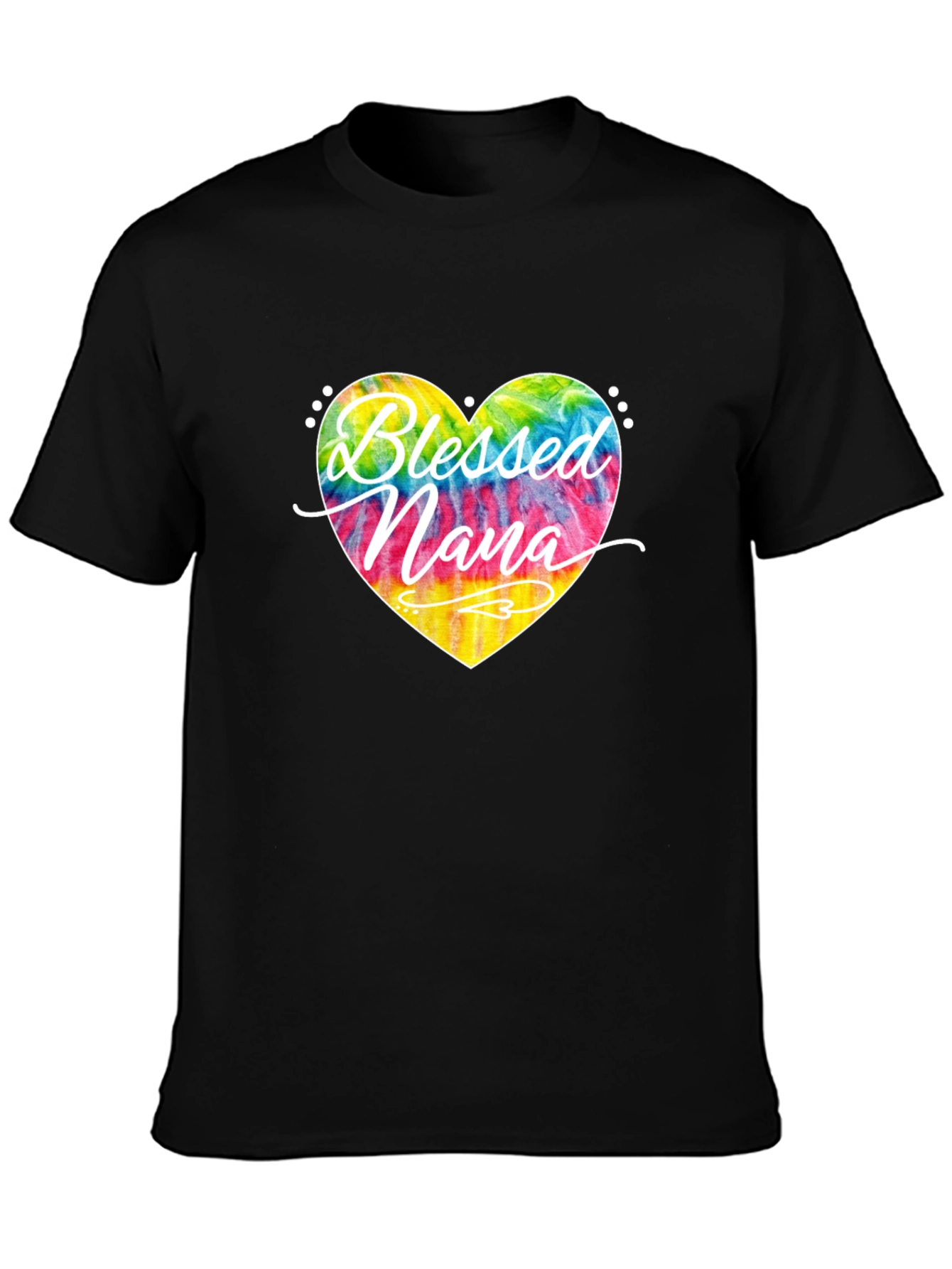 Blessed Nana Tie Dye Heart T-Shirt