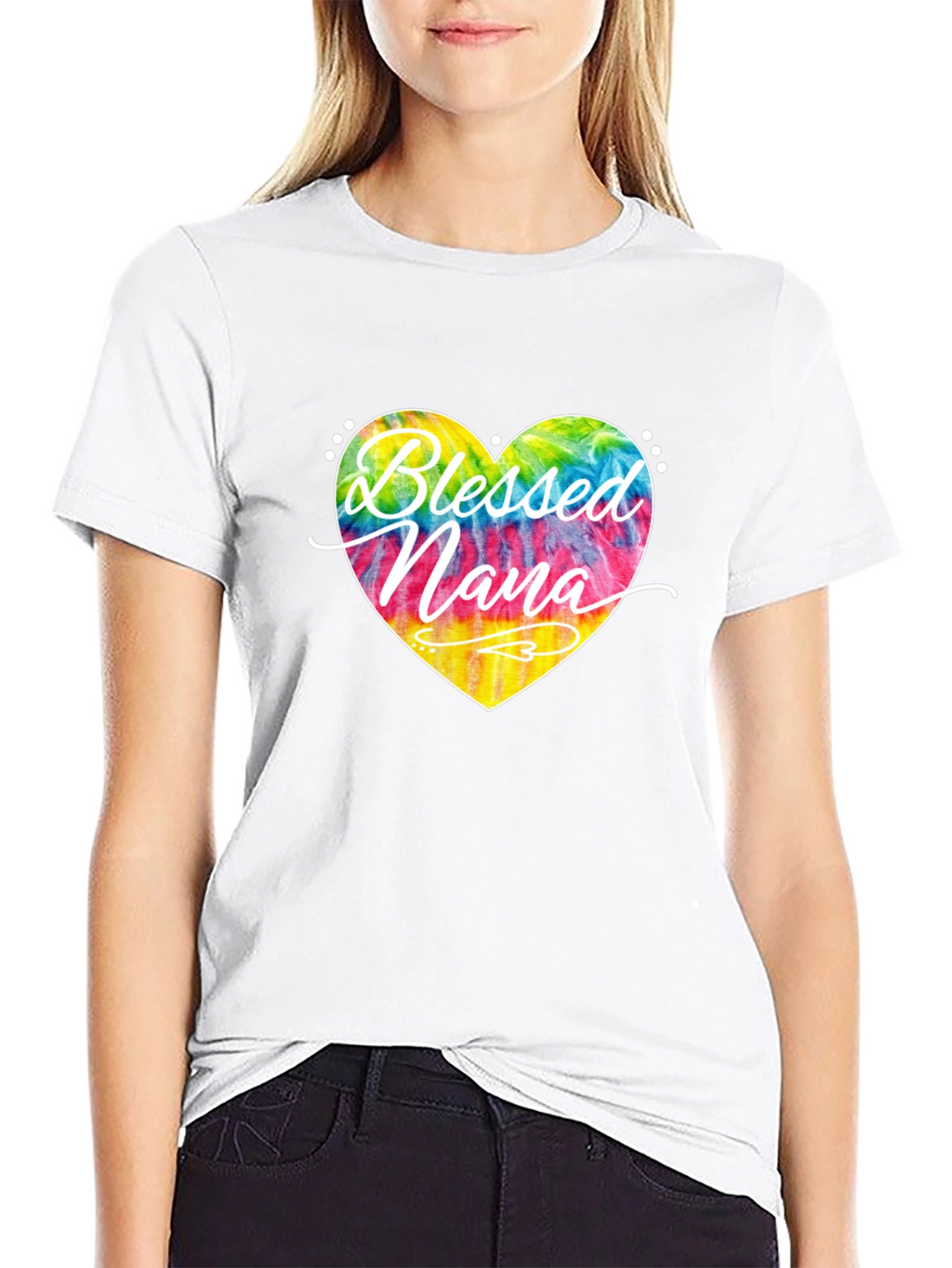 Blessed Nana Tie Dye Heart T-Shirt
