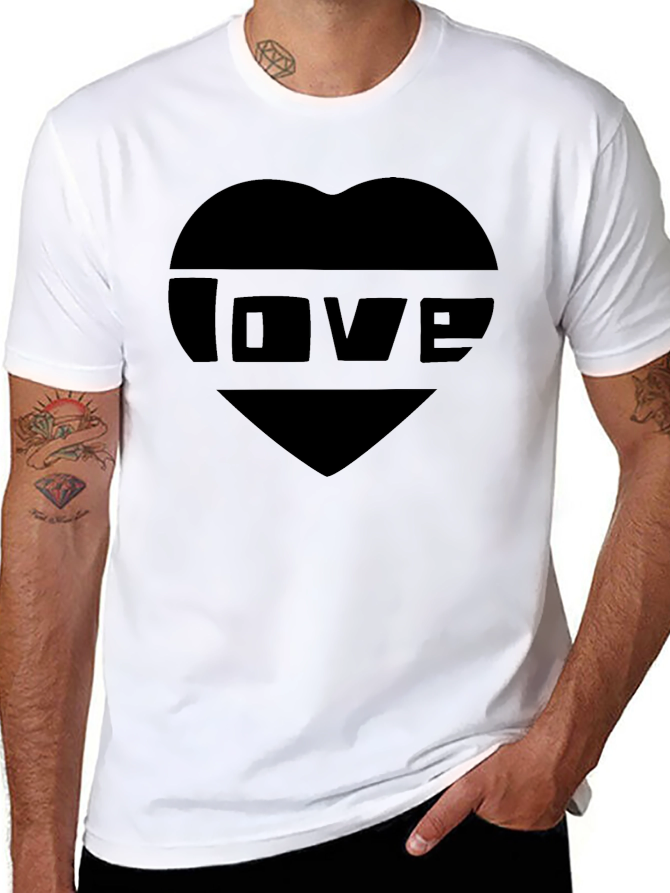 Black Love Heart Graphic T-Shirt