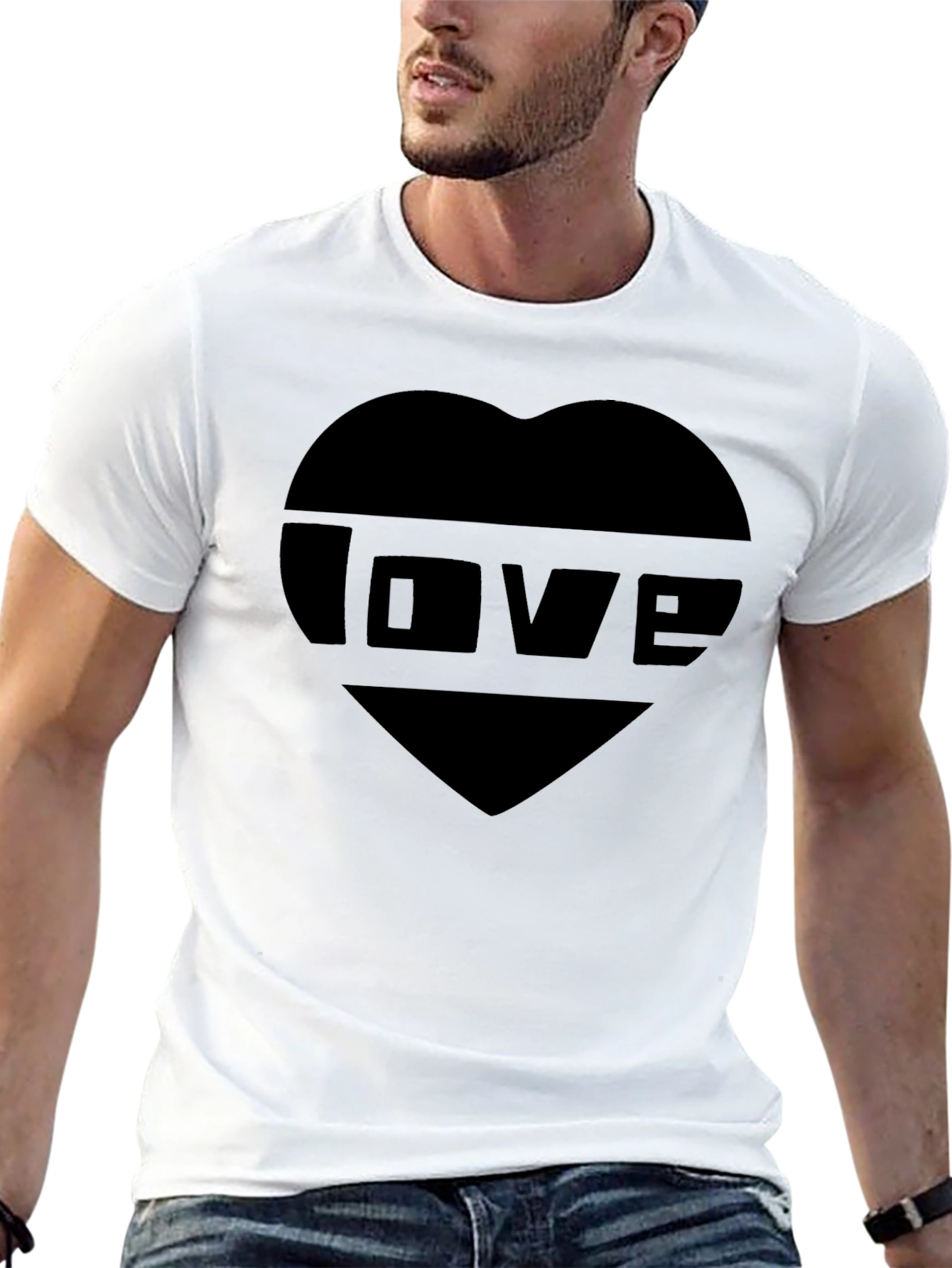 Black Love Heart Graphic T-Shirt