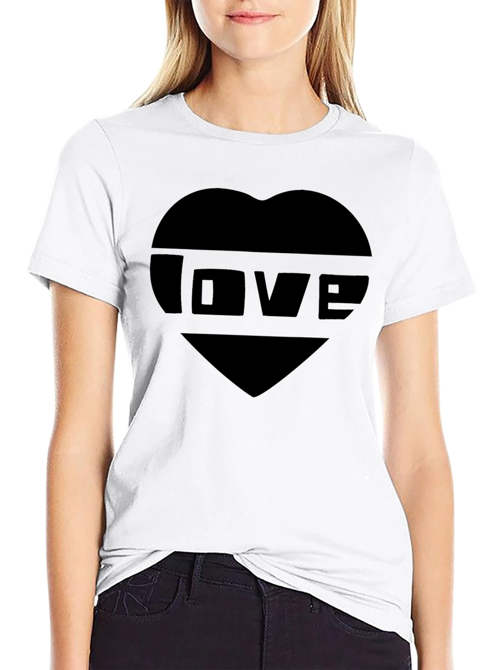 Black Love Heart Graphic T-Shirt