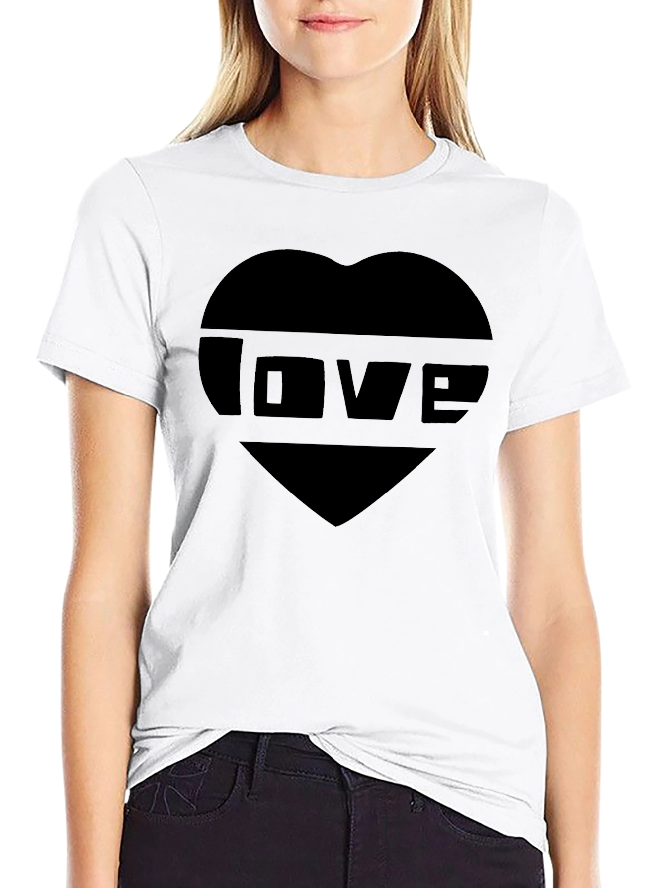 Black Love Heart Graphic T-Shirt