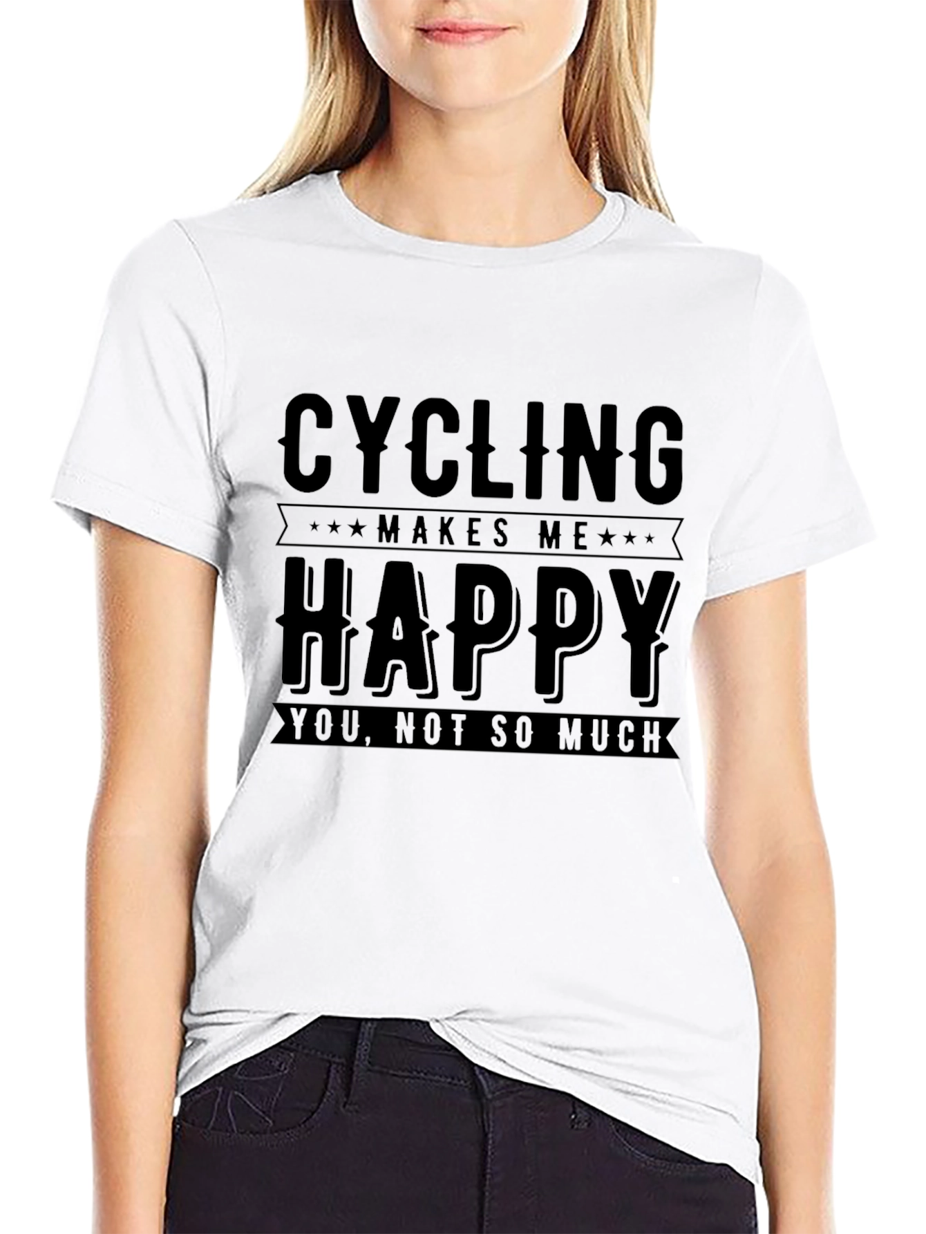 Cycling Makes Me Happy T-Shirt - Funny Cyclist Tee