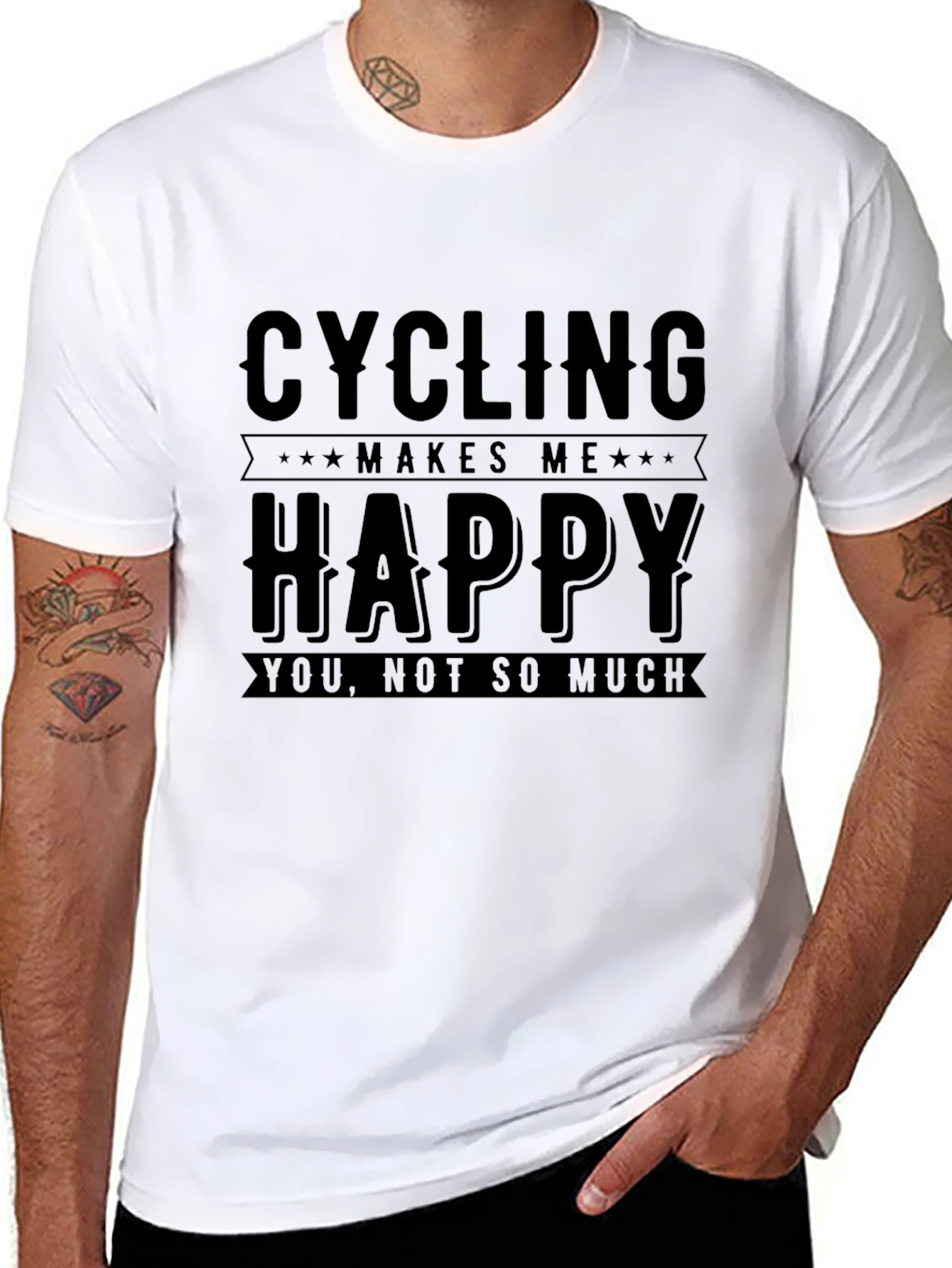 Cycling Makes Me Happy T-Shirt - Funny Cyclist Tee