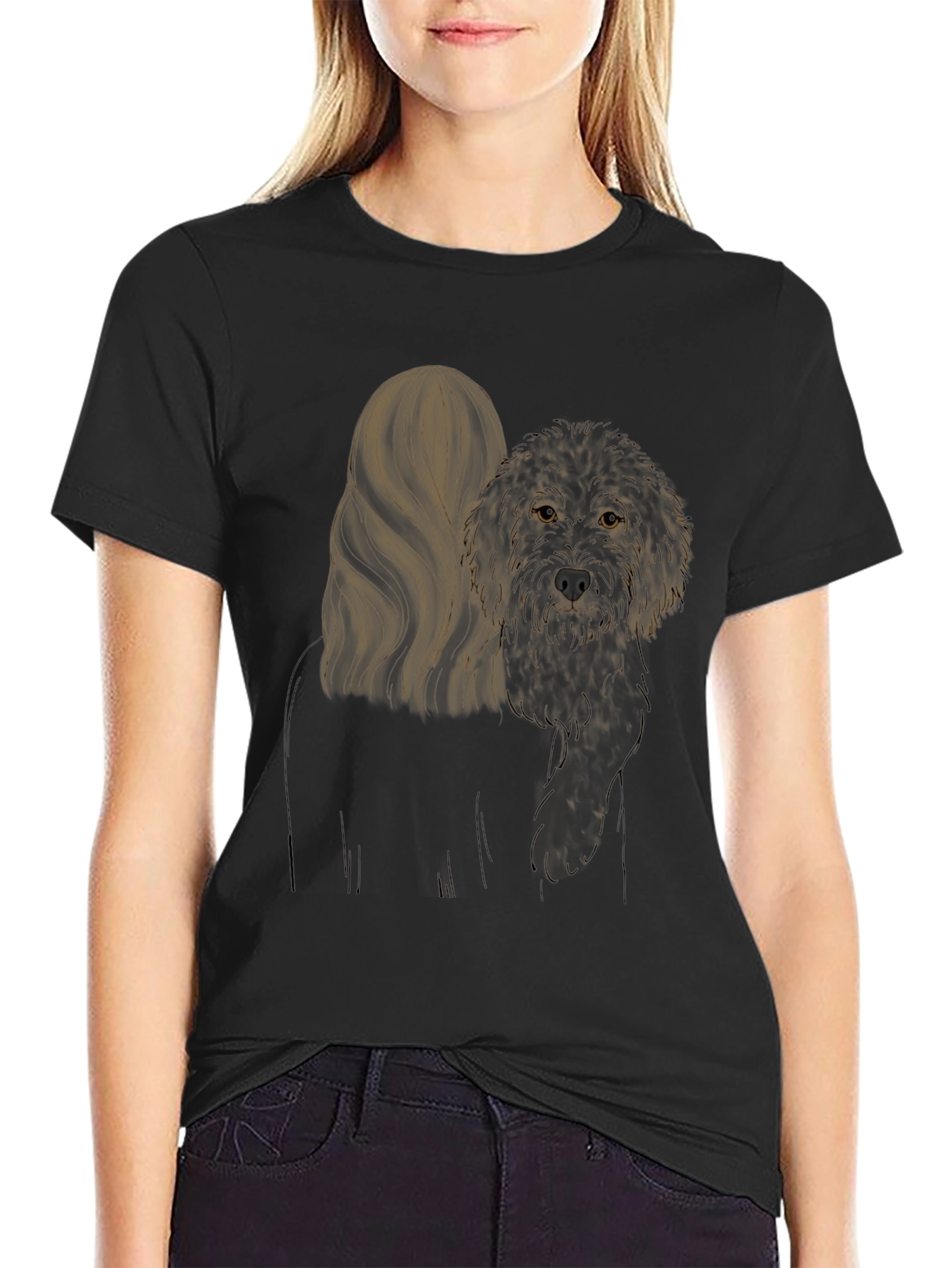 Dog Lover Graphic Tee - Black Cotton Comfort