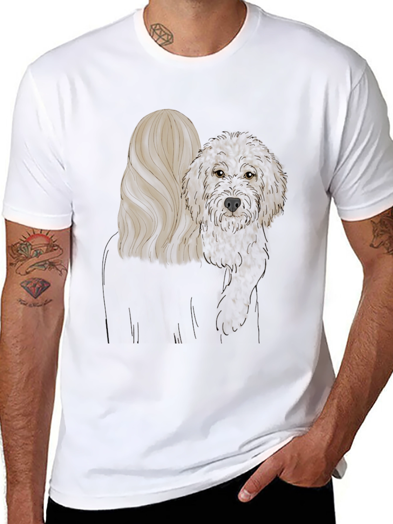 Dog Lover Graphic Tee - Black Cotton Comfort