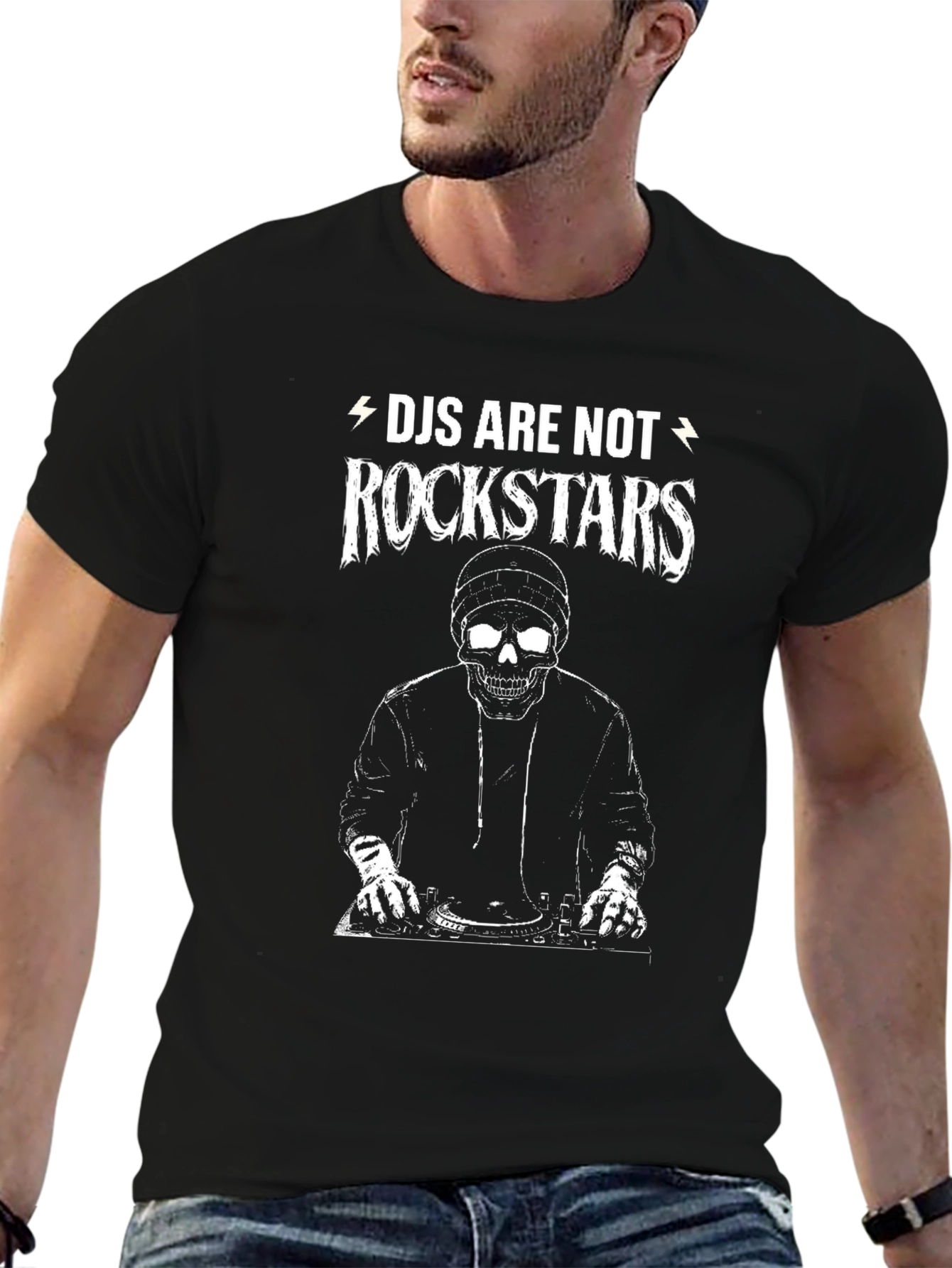 DJ Skeleton Graphic T-Shirt - Rockstars Parody Tee