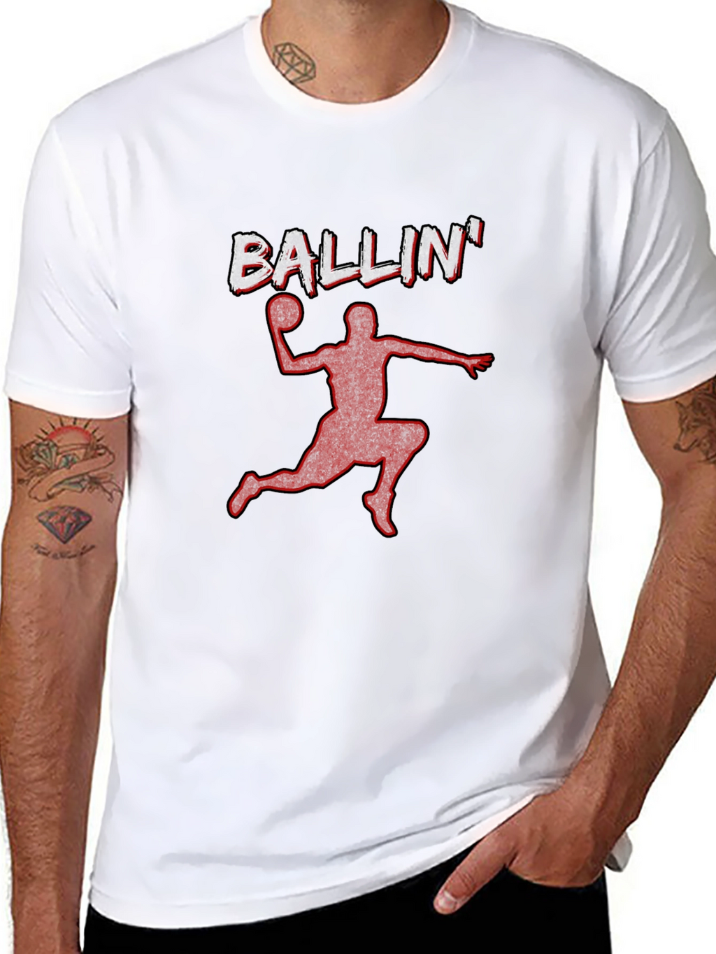 Ballin Graphic Tee - Black Basketball T-Shirt