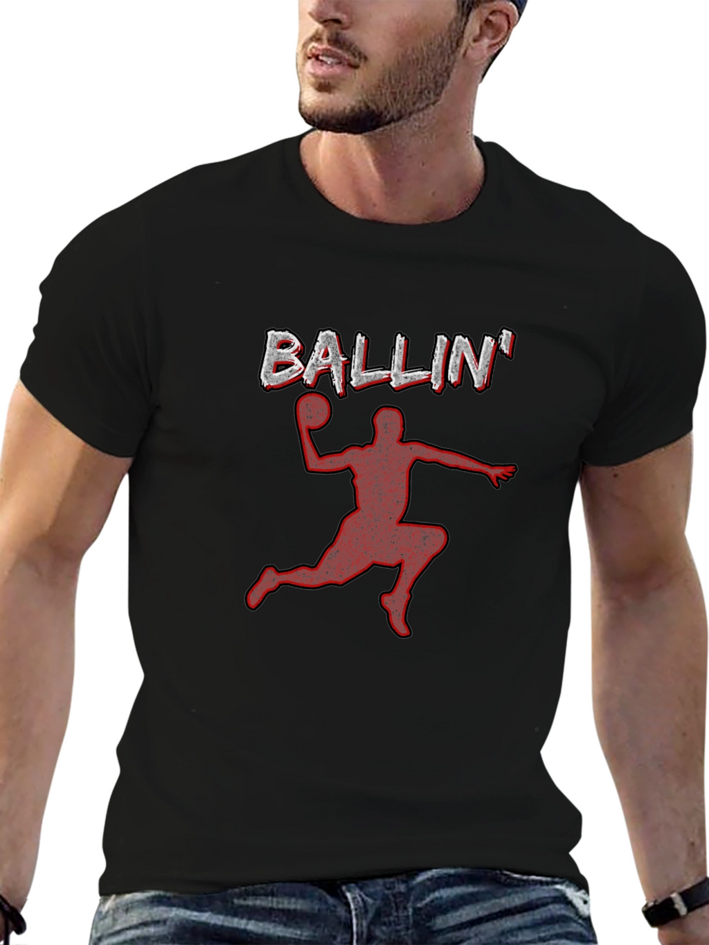 Ballin Graphic Tee - Black Basketball T-Shirt