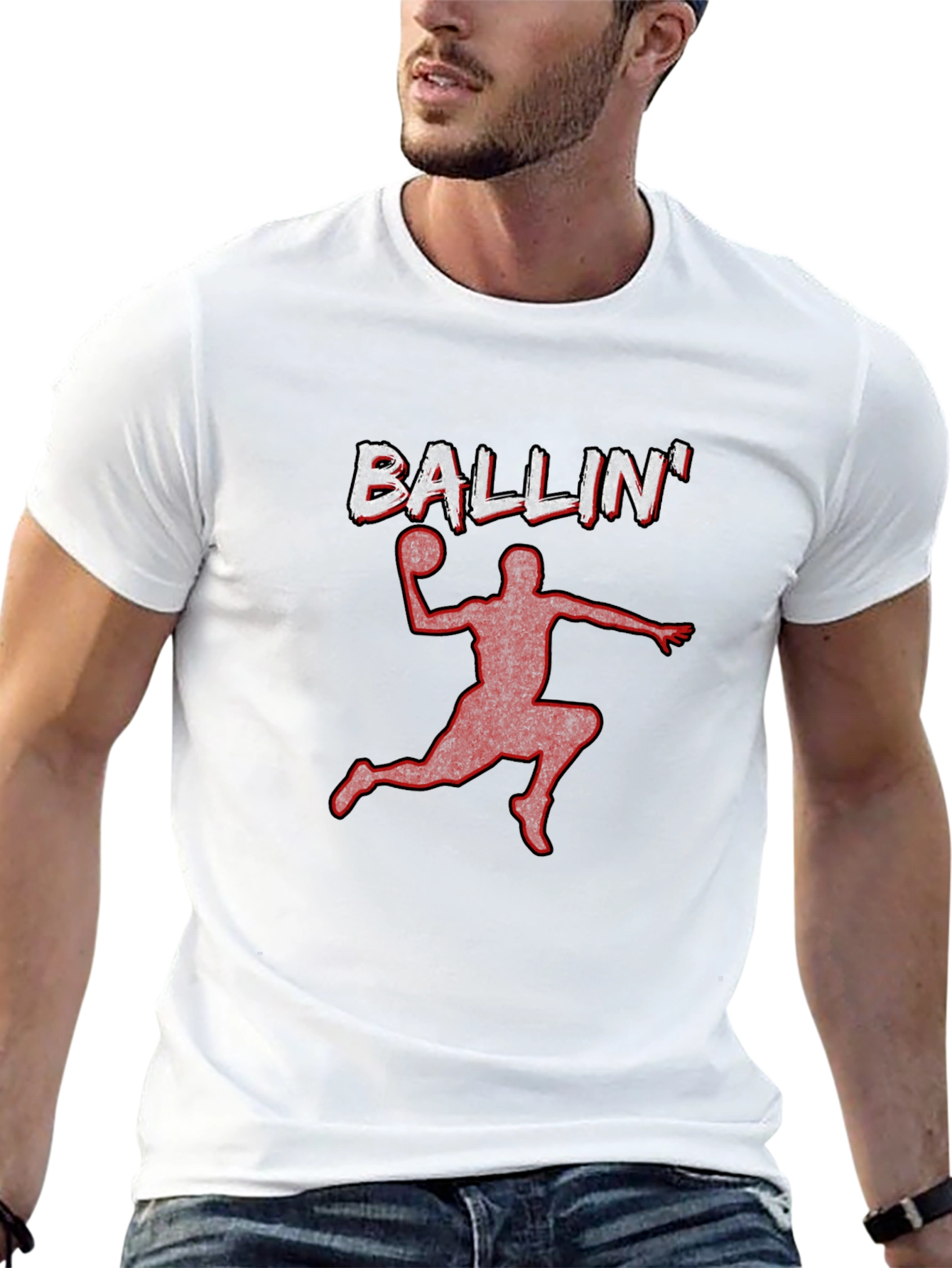 Ballin Graphic Tee - Black Basketball T-Shirt