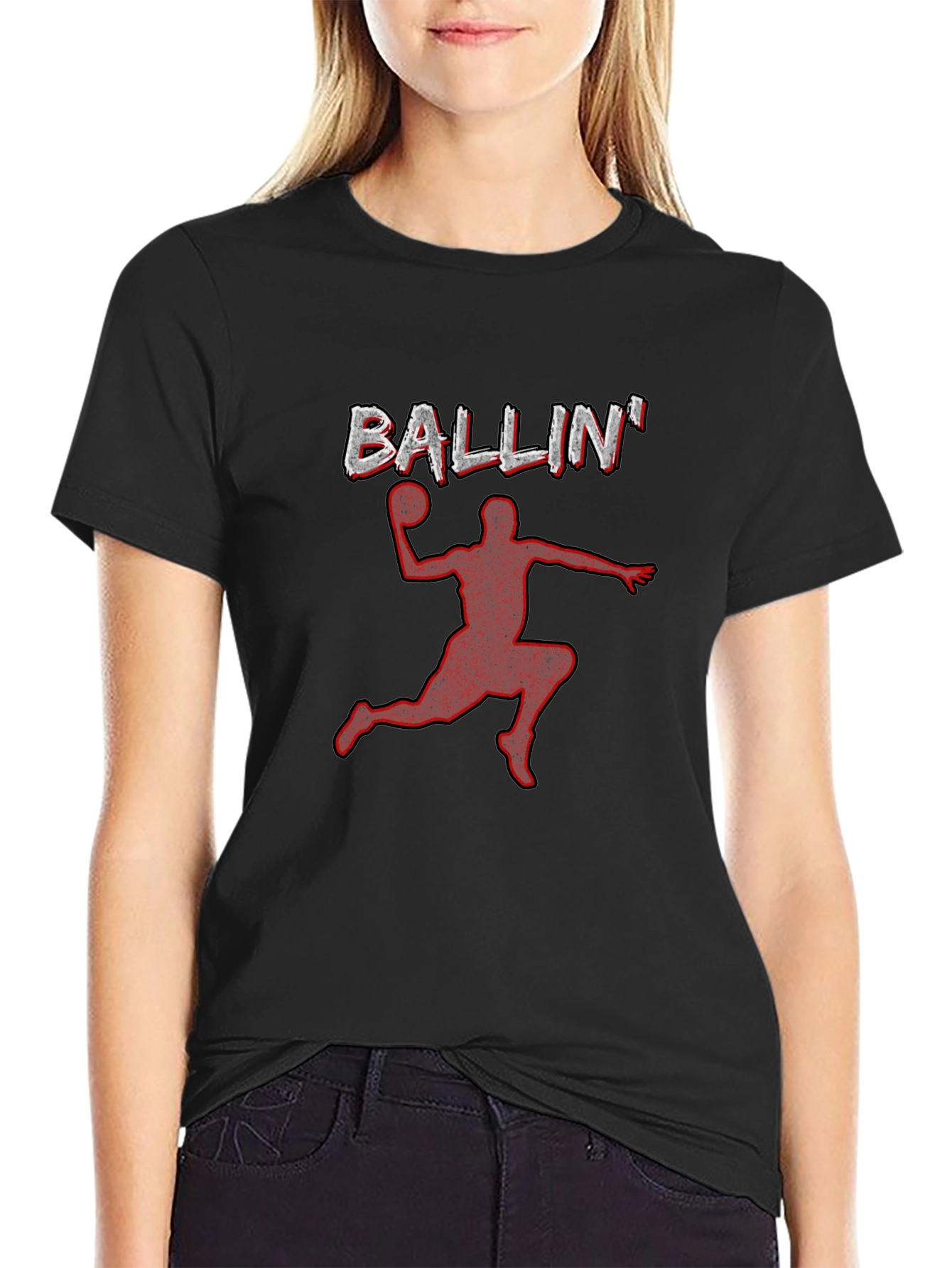 Ballin Graphic Tee - Black Basketball T-Shirt