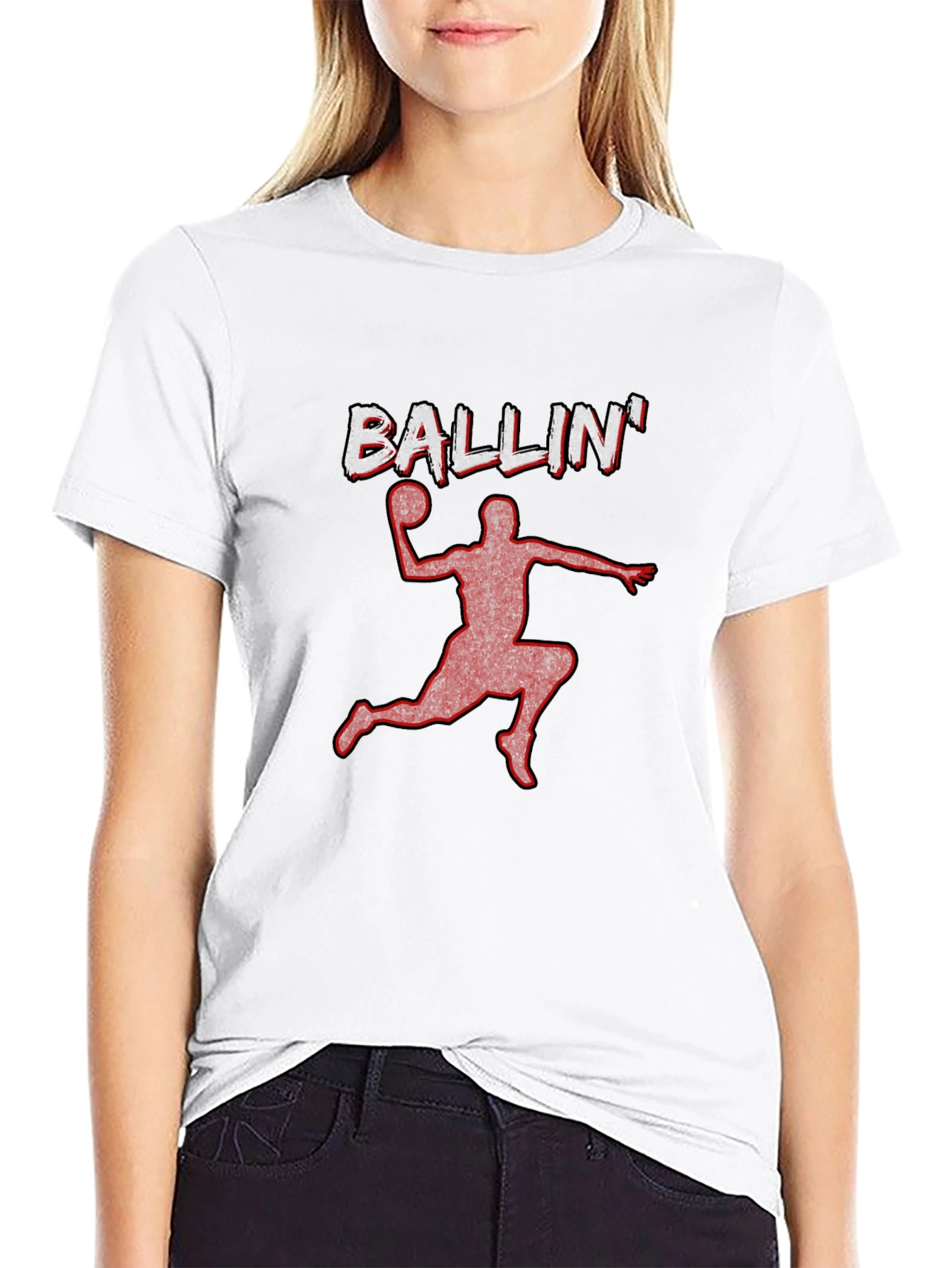 Ballin Graphic Tee - Black Basketball T-Shirt