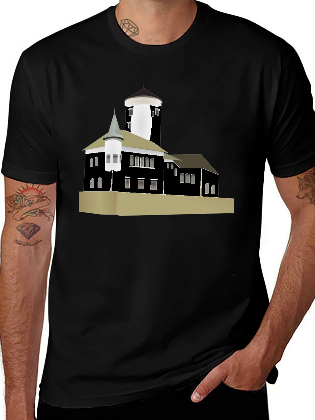 Building Graphic T-Shirt - Black