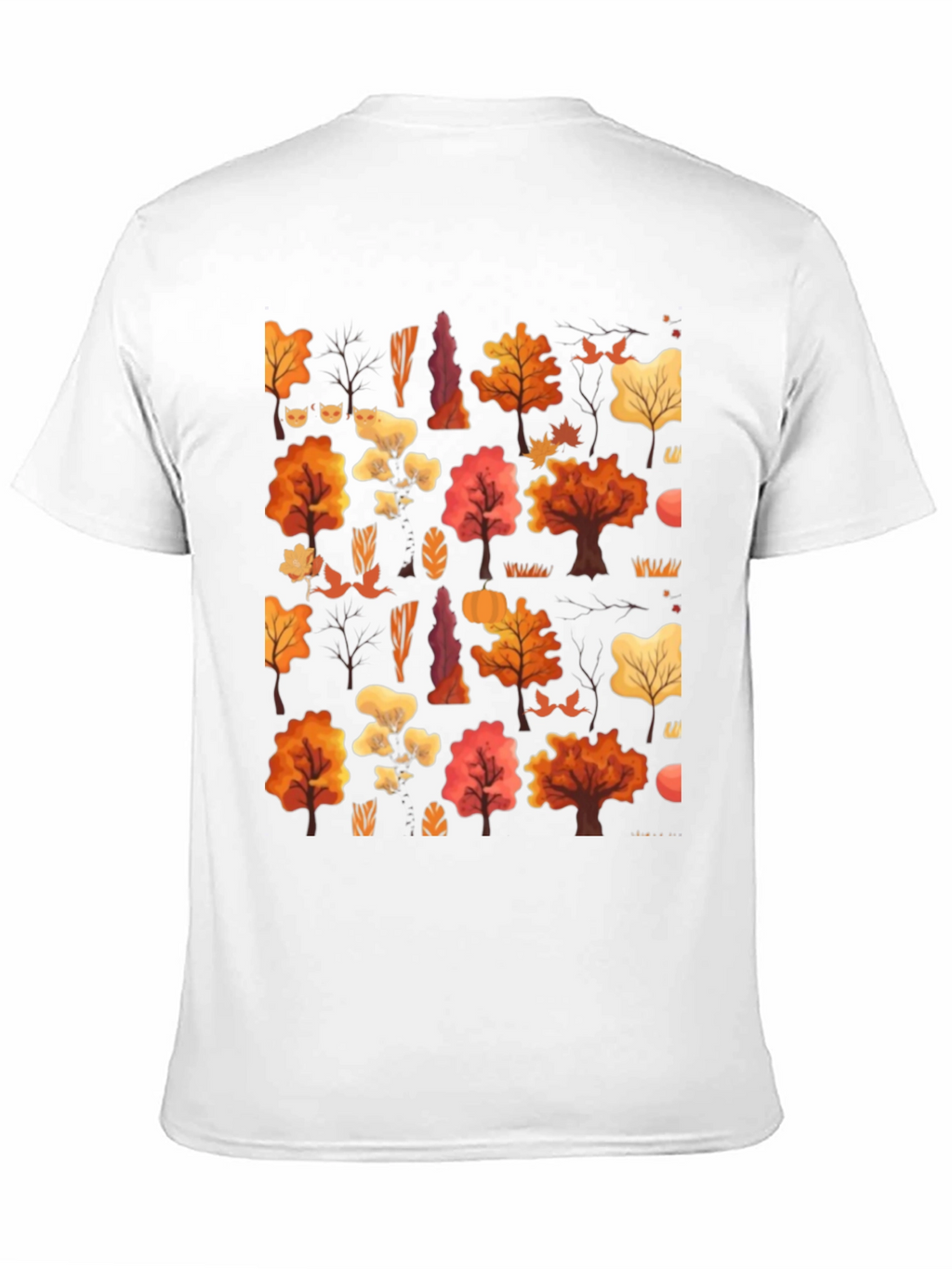 Autumn Forest Print Black T-Shirt