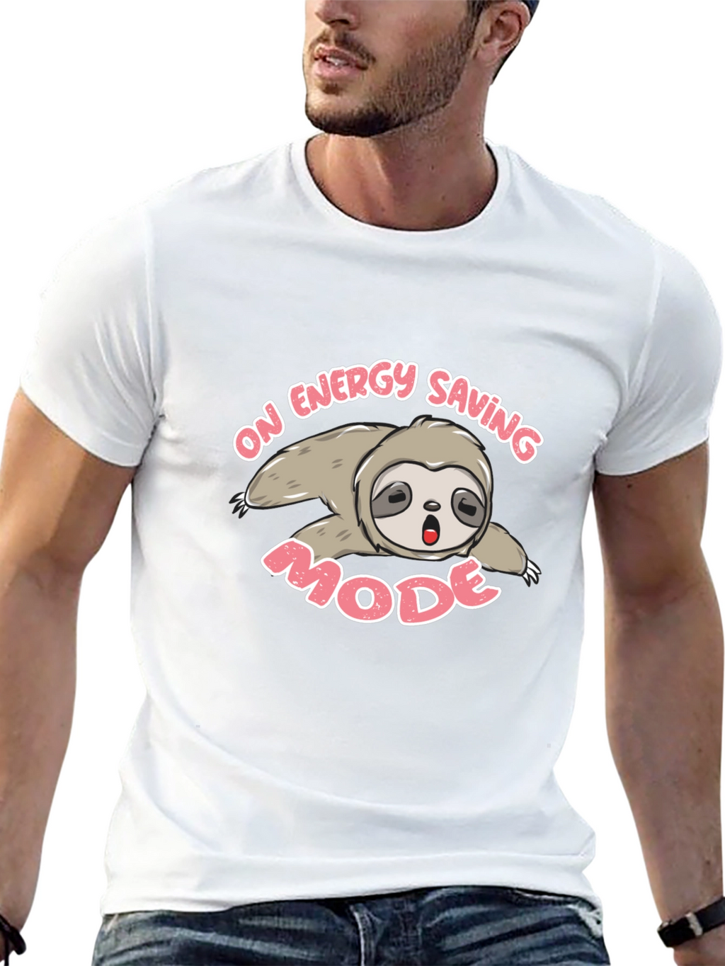 Energy Saving Mode Sloth T-Shirt - Black