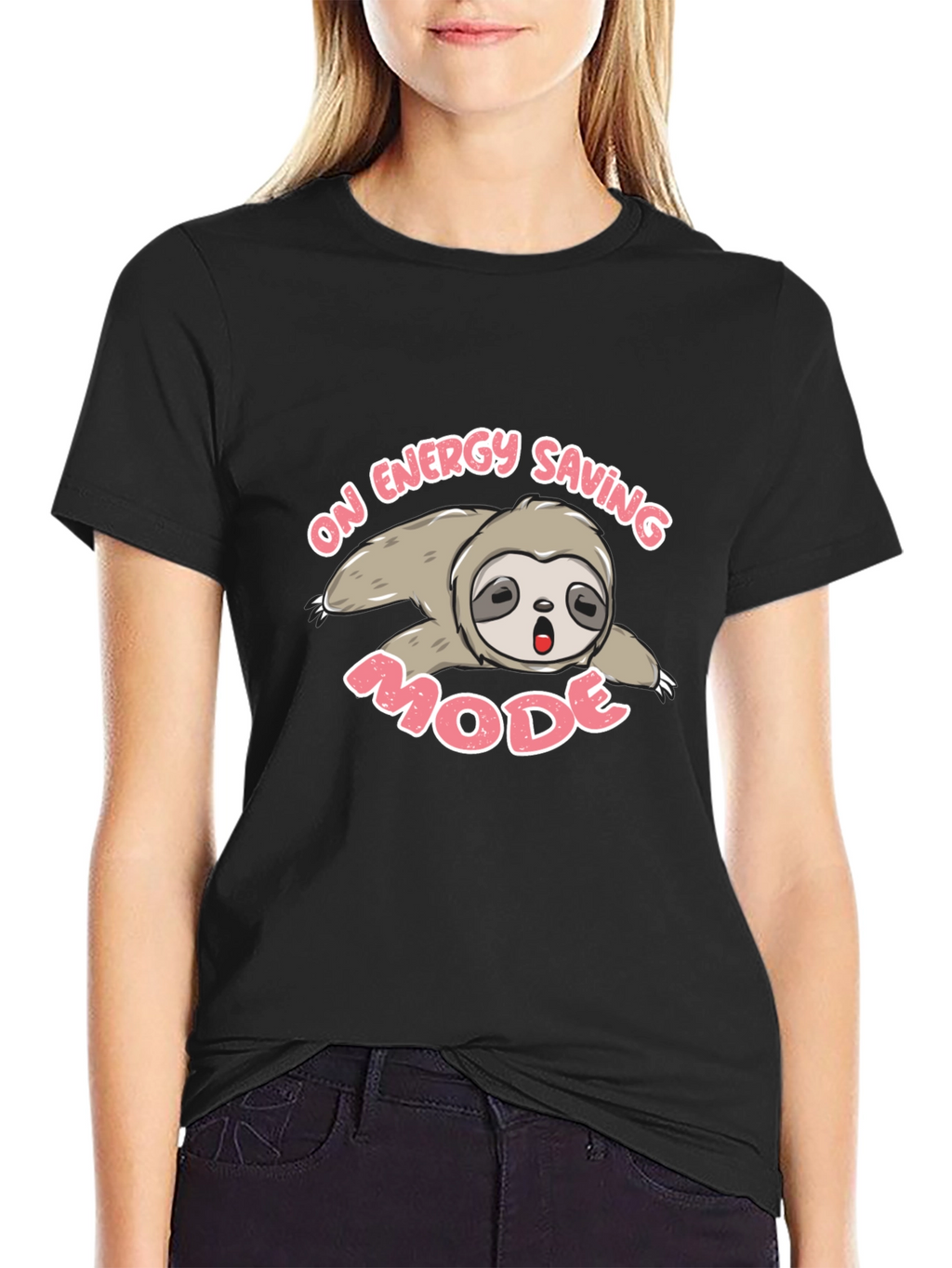 Energy Saving Mode Sloth T-Shirt - Black