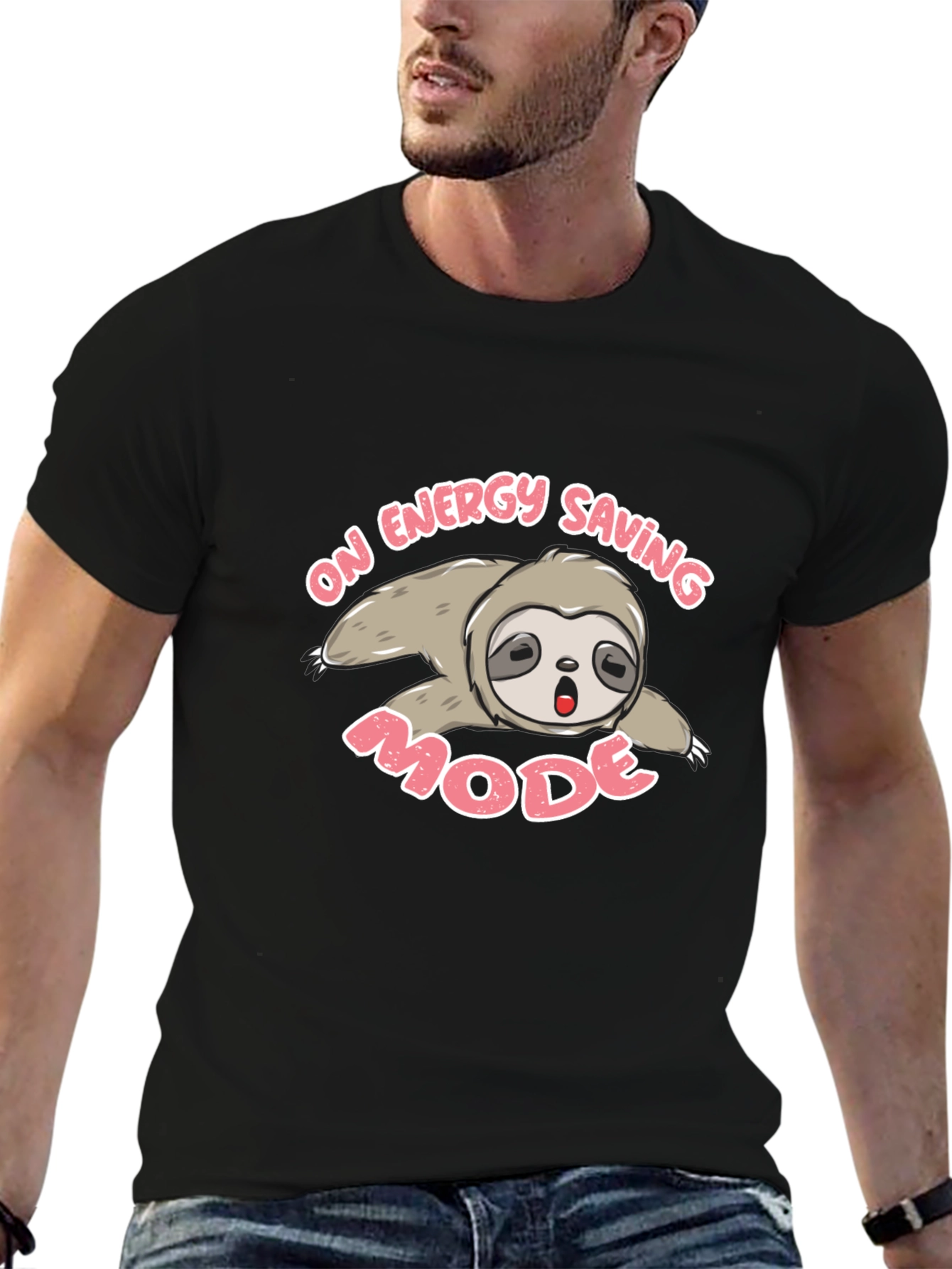 Energy Saving Mode Sloth T-Shirt - Black