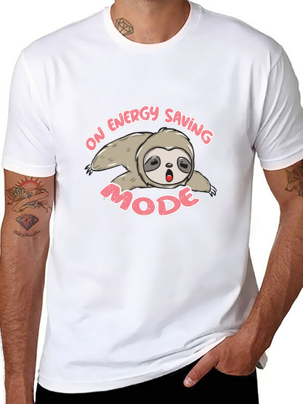 Energy Saving Mode Sloth T-Shirt - Black