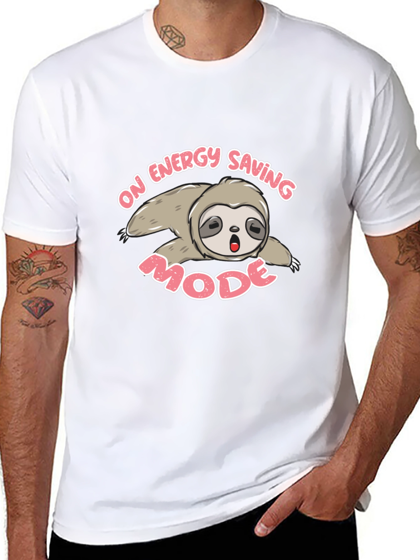 Energy Saving Mode Sloth T-Shirt - Black