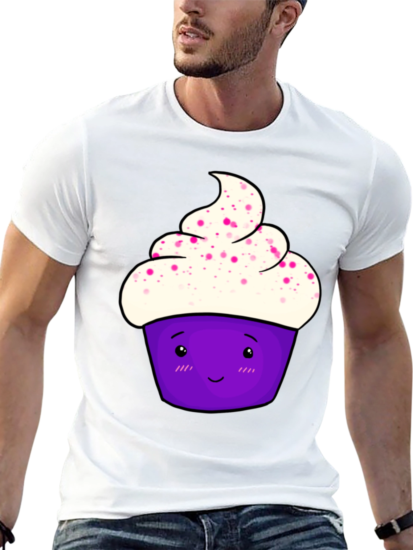 Cute Cupcake Graphic T-Shirt - Black Cotton Tee