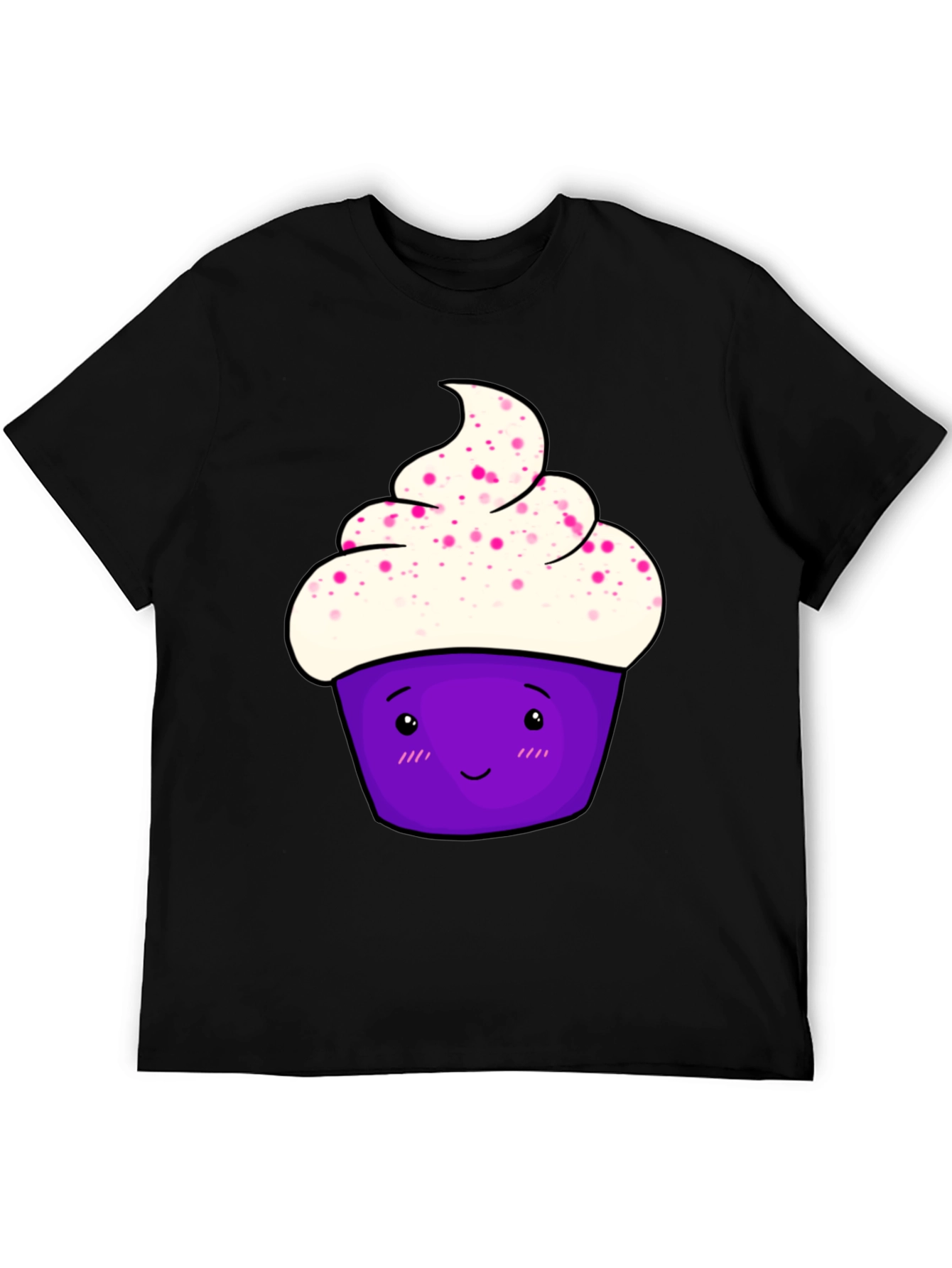 Cute Cupcake Graphic T-Shirt - Black Cotton Tee