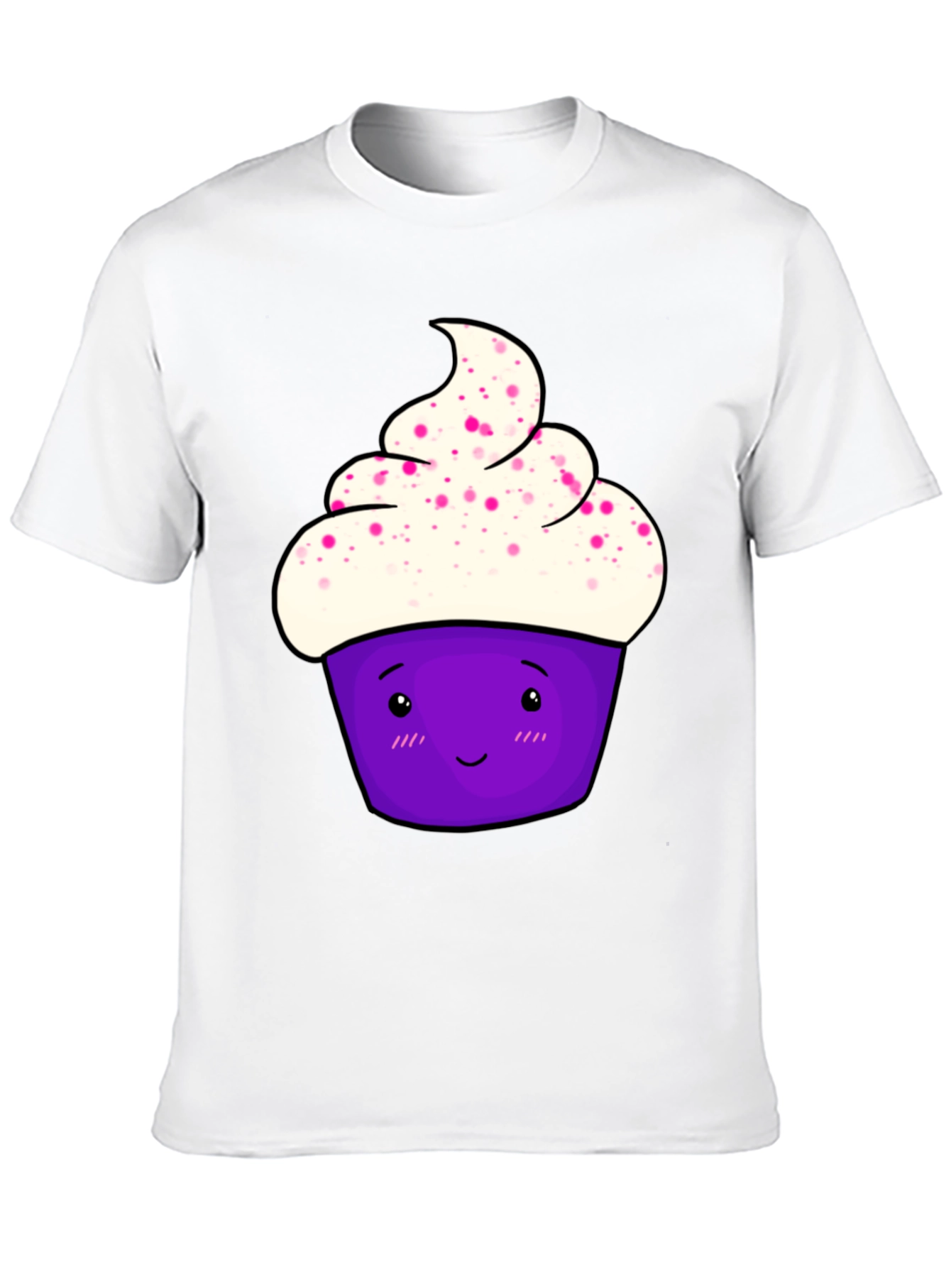 Cute Cupcake Graphic T-Shirt - Black Cotton Tee