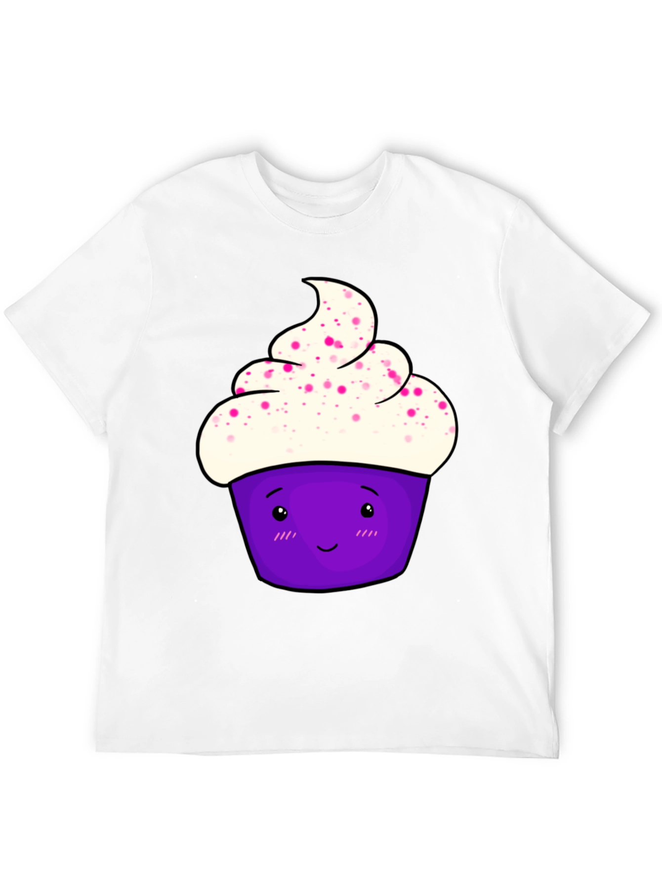 Cute Cupcake Graphic T-Shirt - Black Cotton Tee