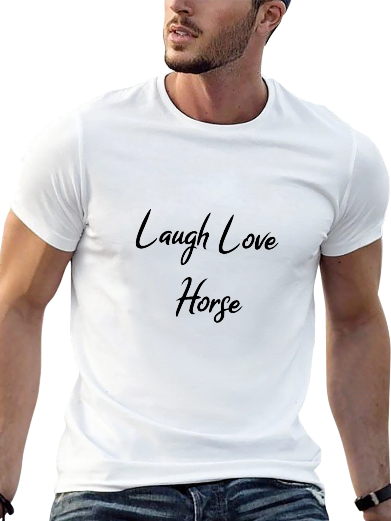 Laugh Love Horse Black Tee