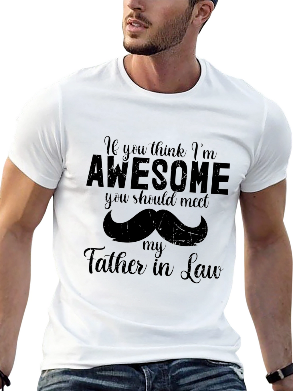 Awesome Father-in-Law Black Graphic T-Shirt
