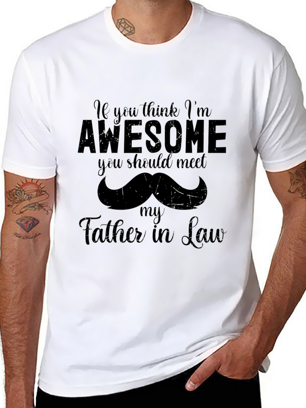 Awesome Father-in-Law Black Graphic T-Shirt